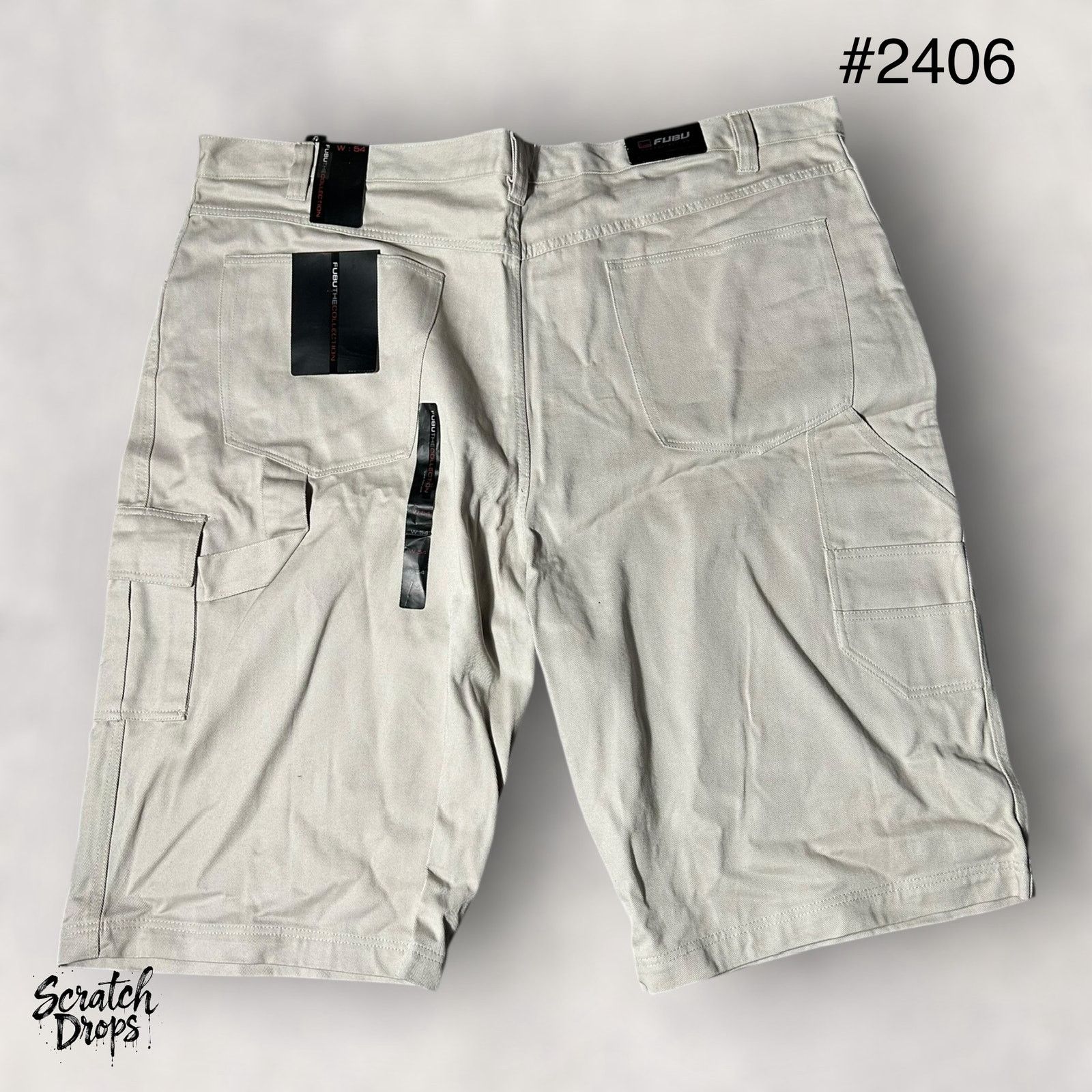 Fubu Men's Cargo Shorts Waist 54 Beige NWT VTG Tall Size Y2K