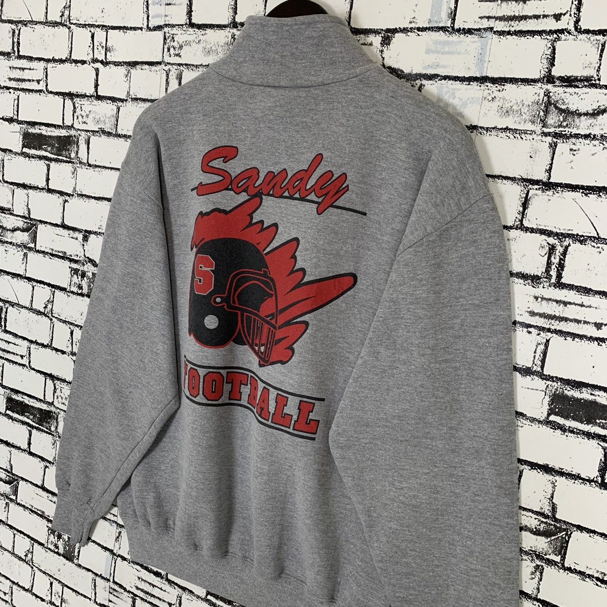 NFL × Vintage Vintage 90s Sportwear Sandy Football Back Print Hulf Zip Size US M / EU 48-50 / 2 - 8 Thumbnail