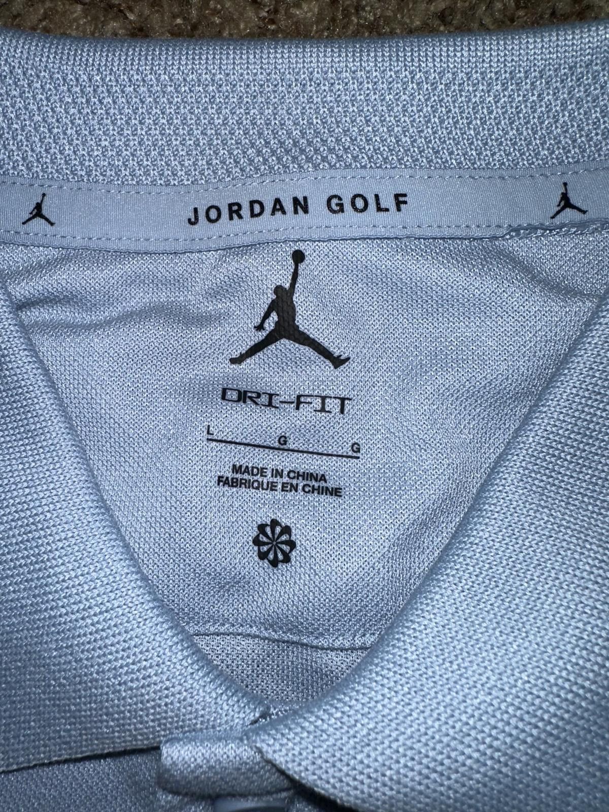 Designer Nike Air Jordan Men’s Dri-Fit Golf Light Blue Polo Shirt Sample Size US L / EU 52-54 / 3 - 7 Thumbnail