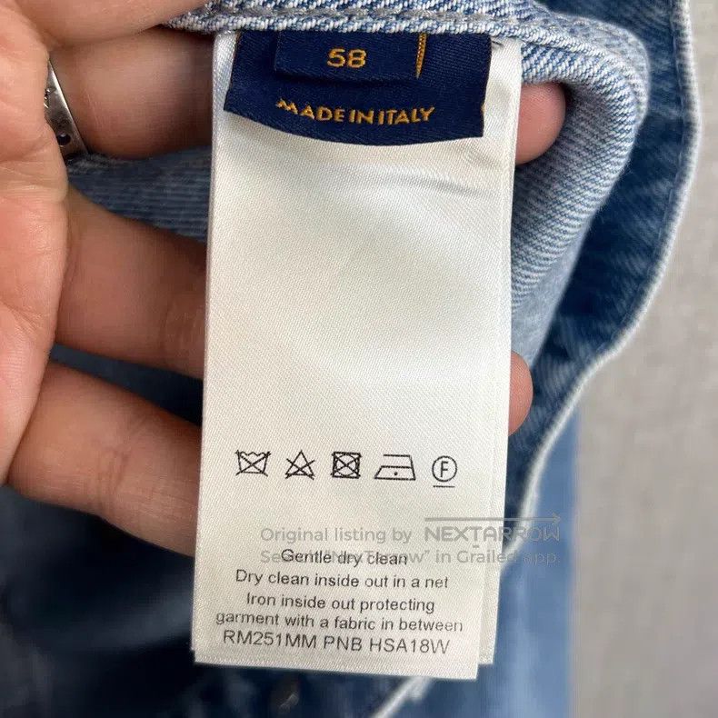 Louis Vuitton Louis Vuitton Reading Damage Logo Washed Denim Jacket Size US XXL / EU 58 / 5 - 5 Thumbnail