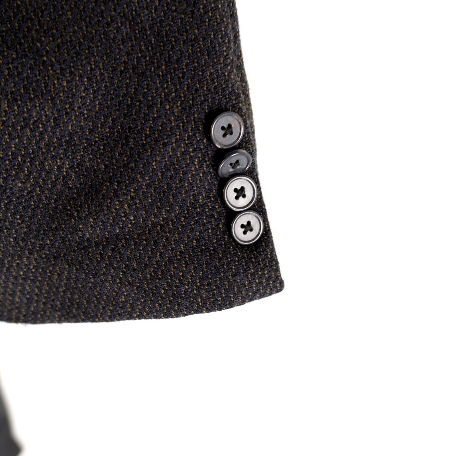 Joseph Abboud Joseph Abboud Soft Tweed Wool Blue Black Tan Check 3 Button Size 44R - 3 Thumbnail