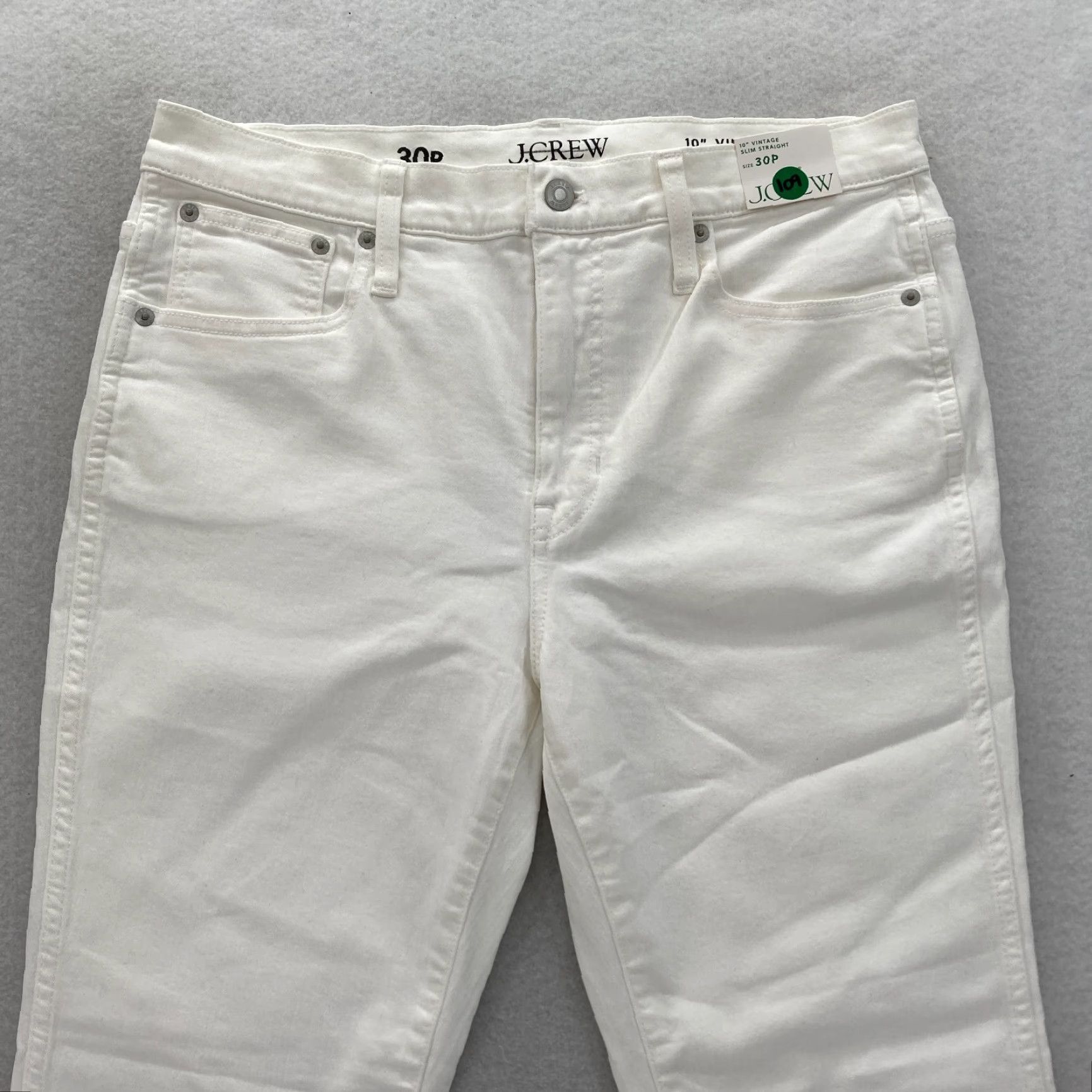 J.Crew **J.Crew White Women's 30P Mid Rise Stretch Denim Slim Straight Jeans** User: J.Crew White Women's 30P Mid Rise Stretch Denim Slim Straight Jeans Size 30" / US 8 / IT 44 - 2 Thumbnail
