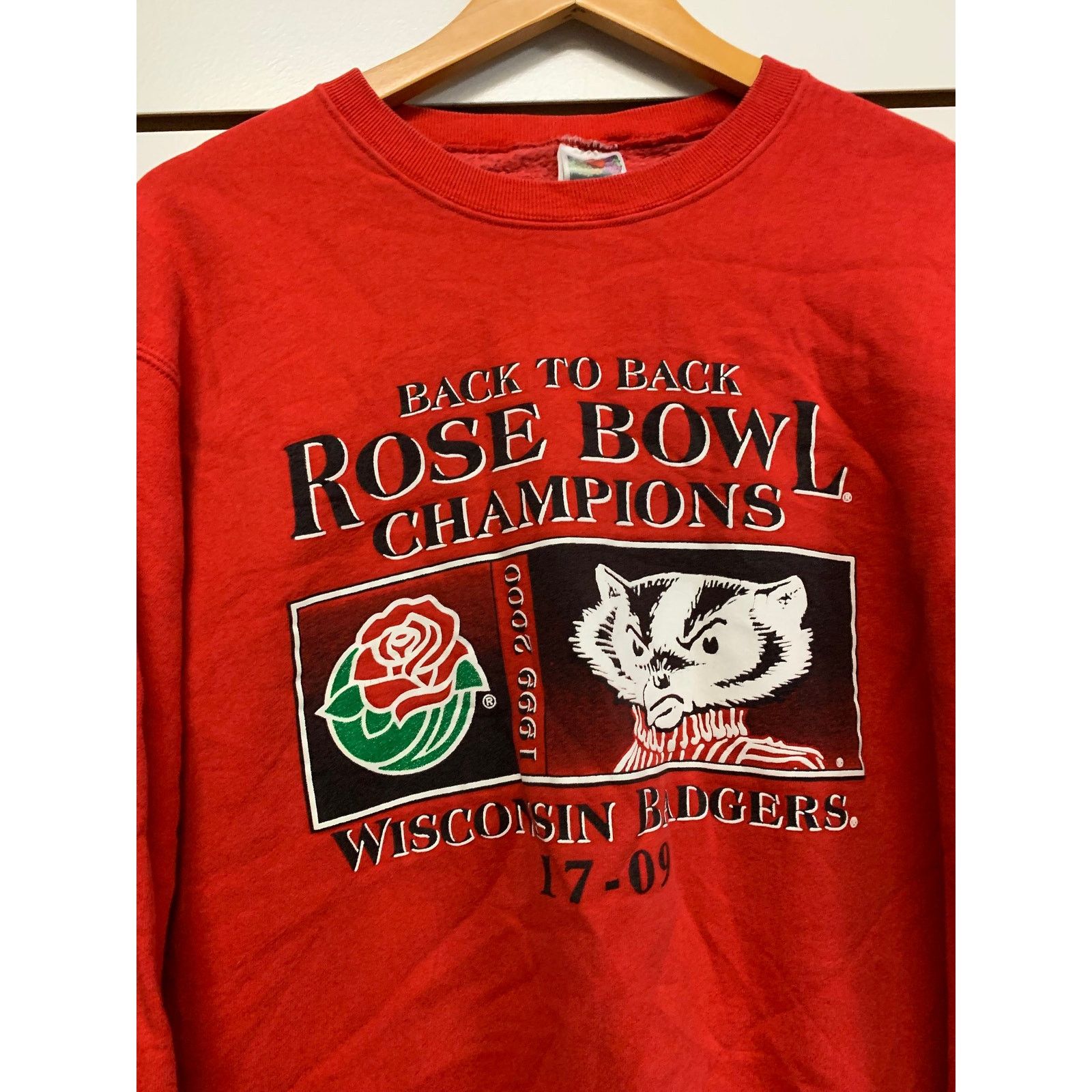 Fruit Of The Loom Wisconsin Badgers 2000 rose bowl Sweatshirt size Large Size US L / EU 52-54 / 3 - 2 Thumbnail