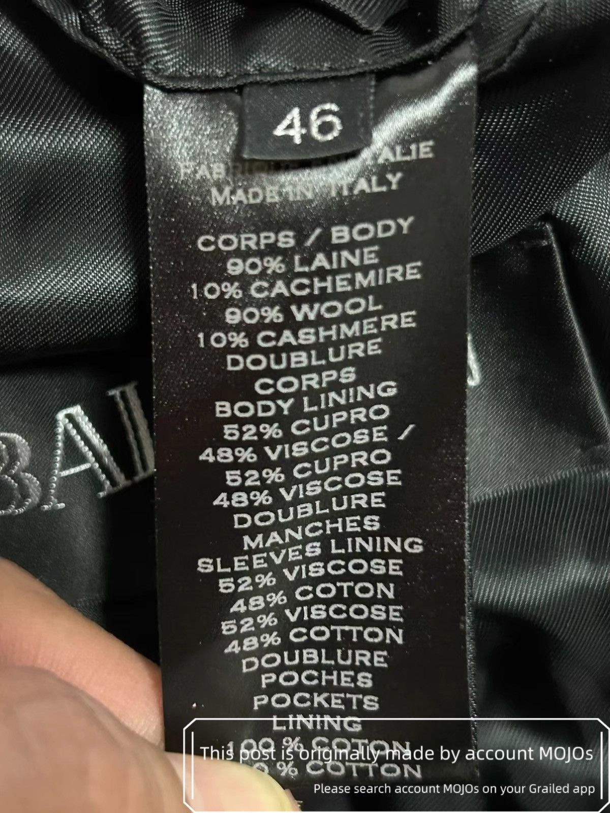 Balmain Sz 46 Balmain Classic Double Breasted Wool Coat Gold Button Size US S / EU 44-46 / 1 - 6 Thumbnail