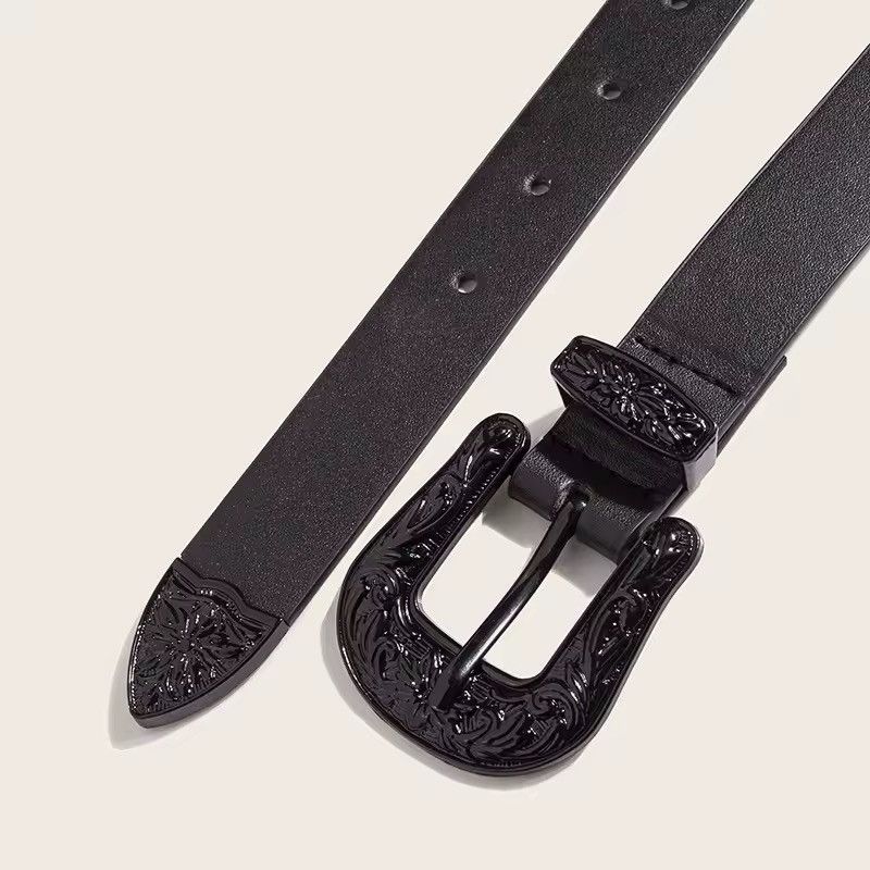 Other Casual Black Retro Cowboy Style Belt Size ONE SIZE - 3 Thumbnail