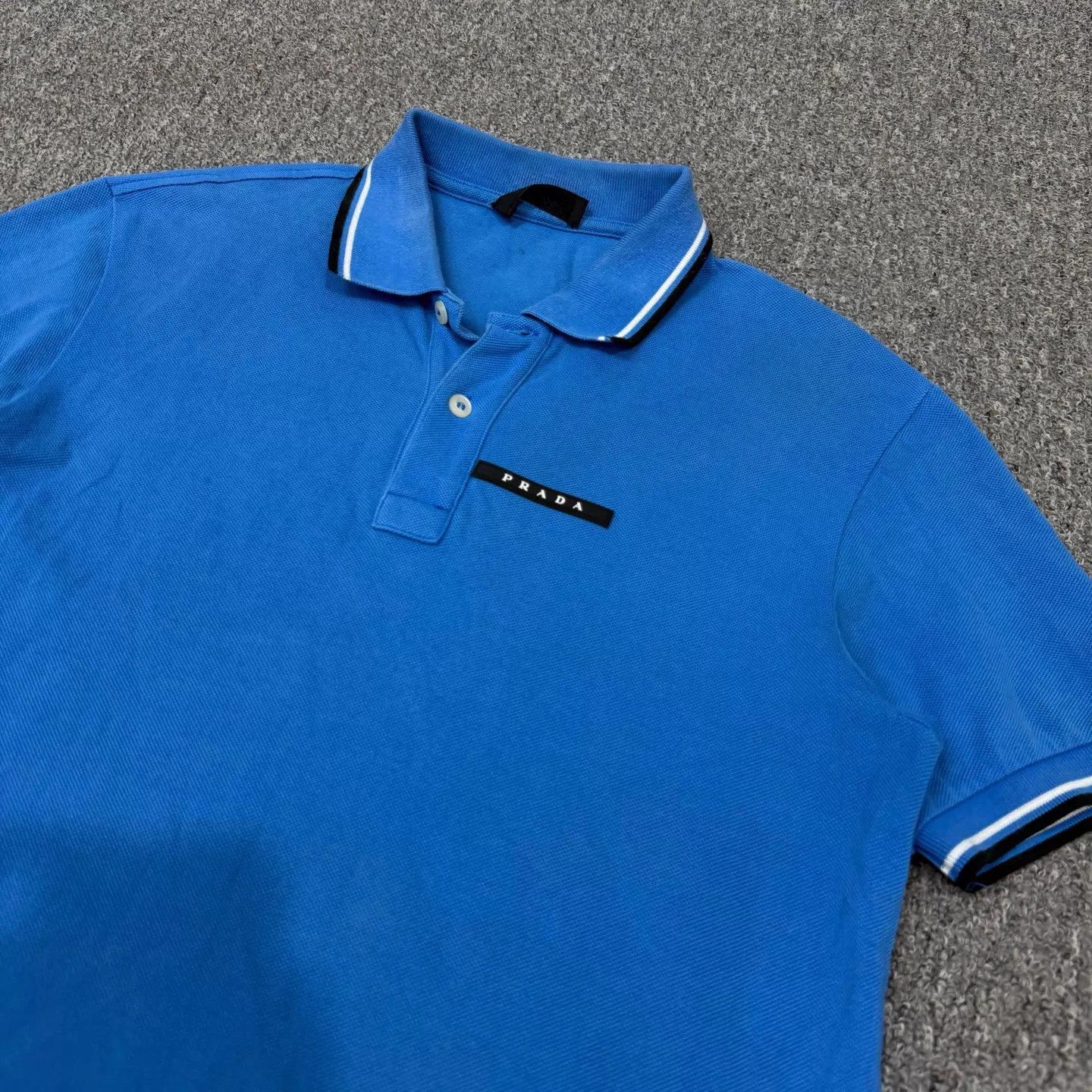 Prada Prada Blue Chest Logo Short Sleeve Polo M 95 New Size US M / EU 48-50 / 2 - 3 Thumbnail