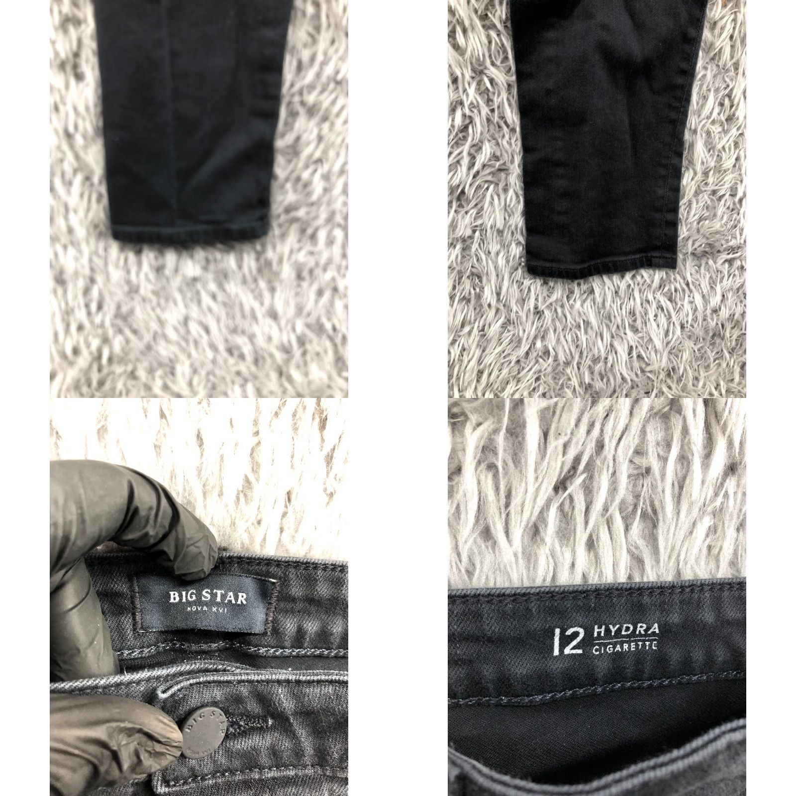 Vintage BIG STAR Jeans Skinny Size 12 Womens Black Dark Wash Denim 5-Pocket Regular Rise Low 28in Inseam 28in Belt Loops Zipper Button Logo Fashion Clothing Size 34" / US 12 / IT 48 - 8 Thumbnail