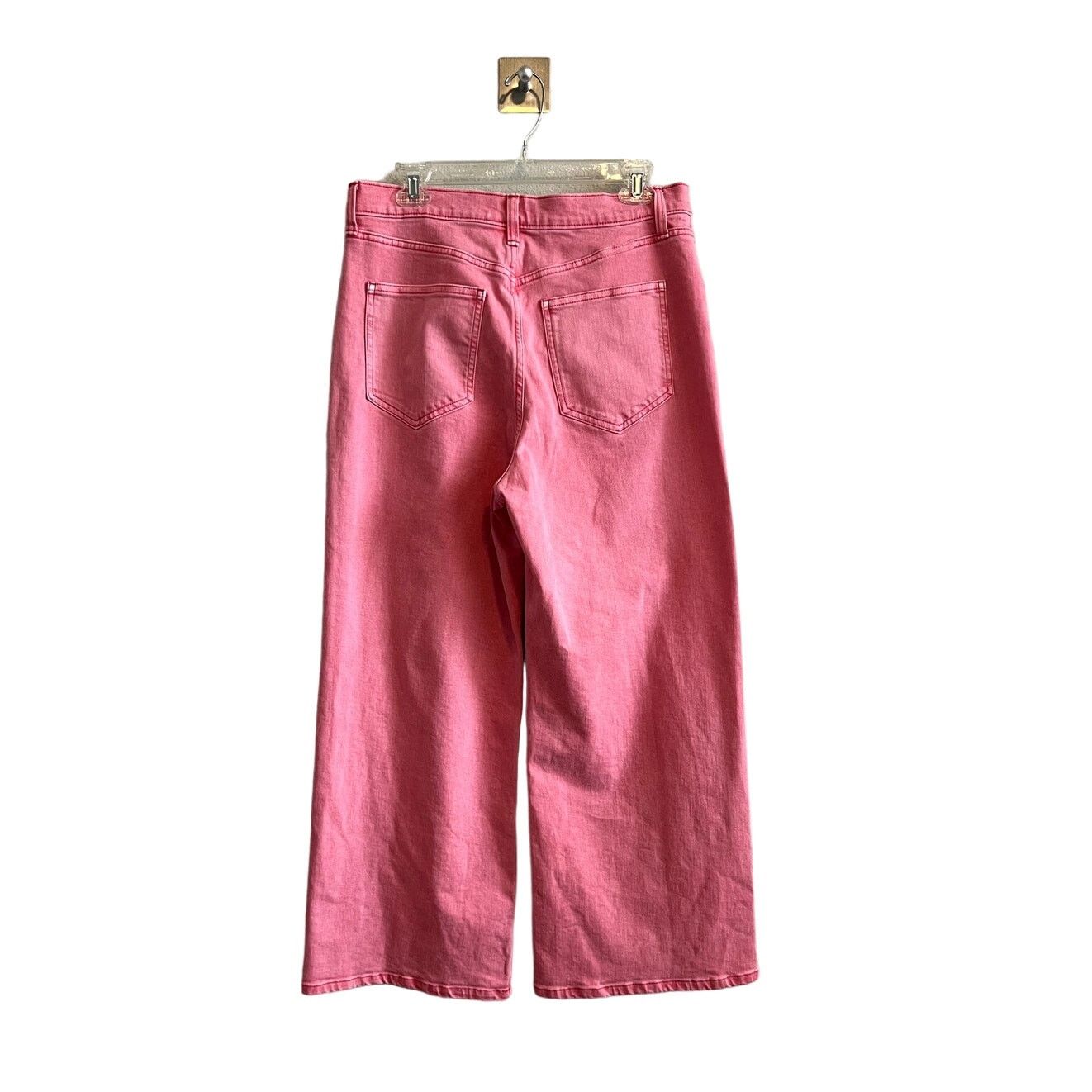 Gap Gap High Rise Pink Denim Wide Leg Jeans Size 32" / US 10 / IT 46 - 2 Thumbnail
