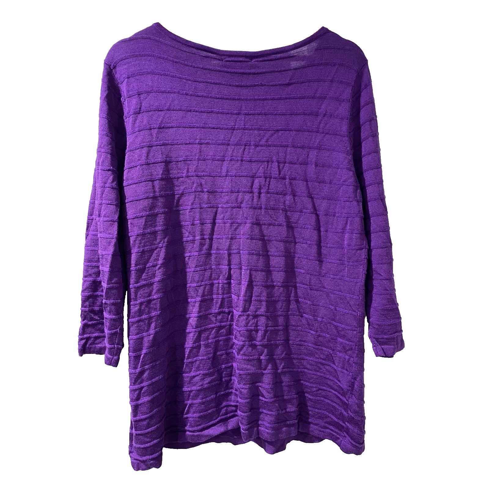 Dana Lee Dana Buchman sweater Purple Size L Cotton Top A001374 Size L / US 10 / IT 46 - 2 Thumbnail