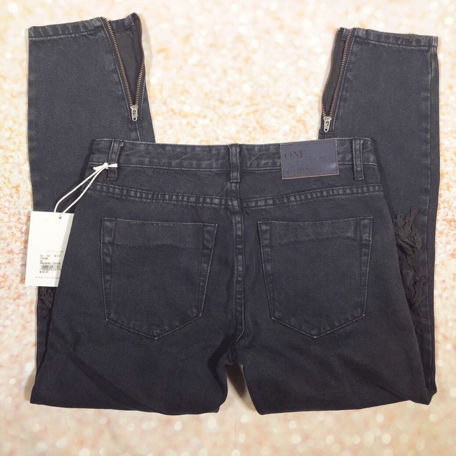 One Teaspoon One Teaspoon Fox Black FreeBird Skinny Leg Jean 26 Size 26" / US 2 / IT 38 - 9 Thumbnail