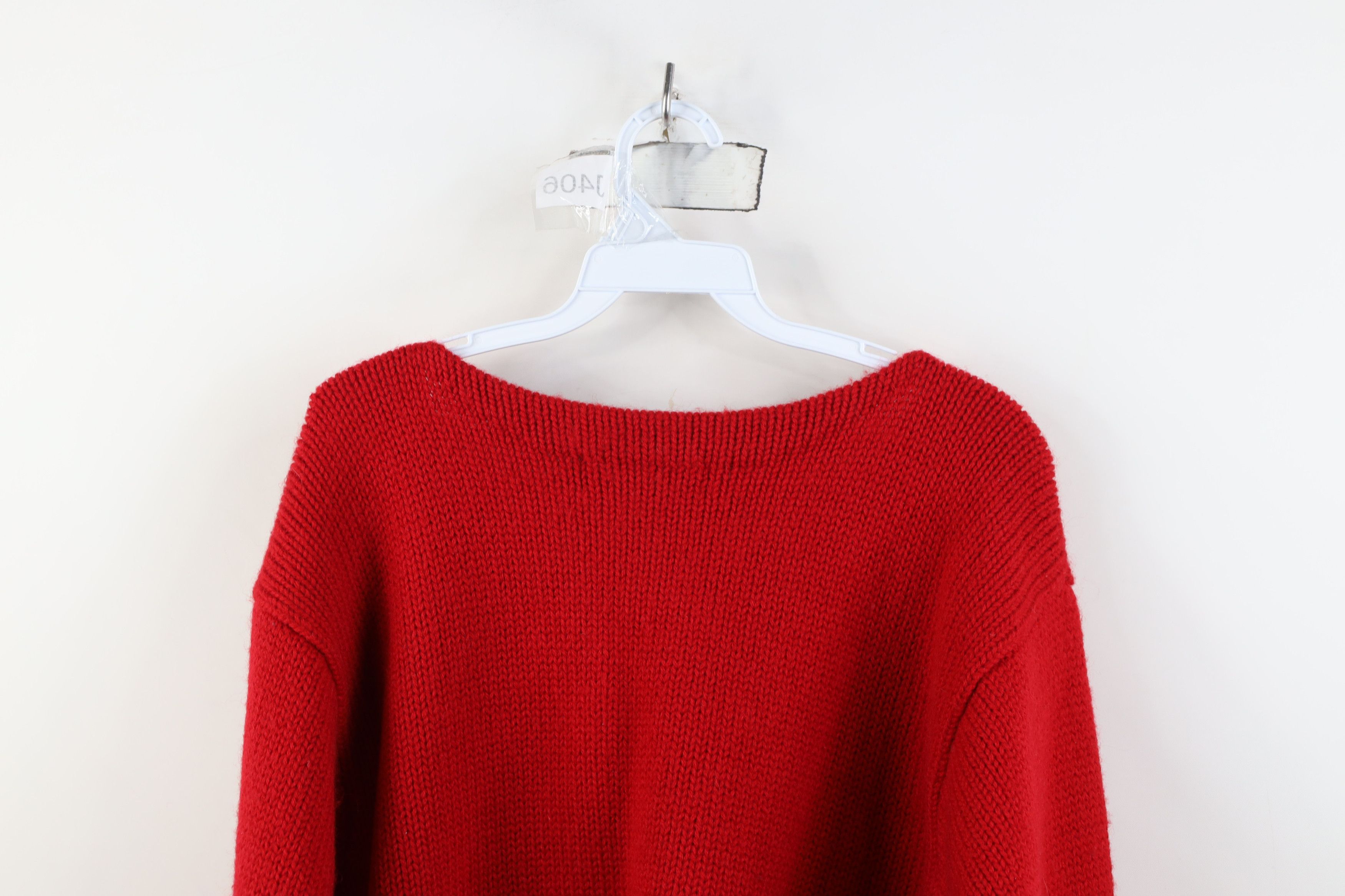 Ralph Lauren Vintage 70s 80s Ralph Lauren Heavyweight Wool Sweater Red Size L / US 10 / IT 46 - 10 Thumbnail