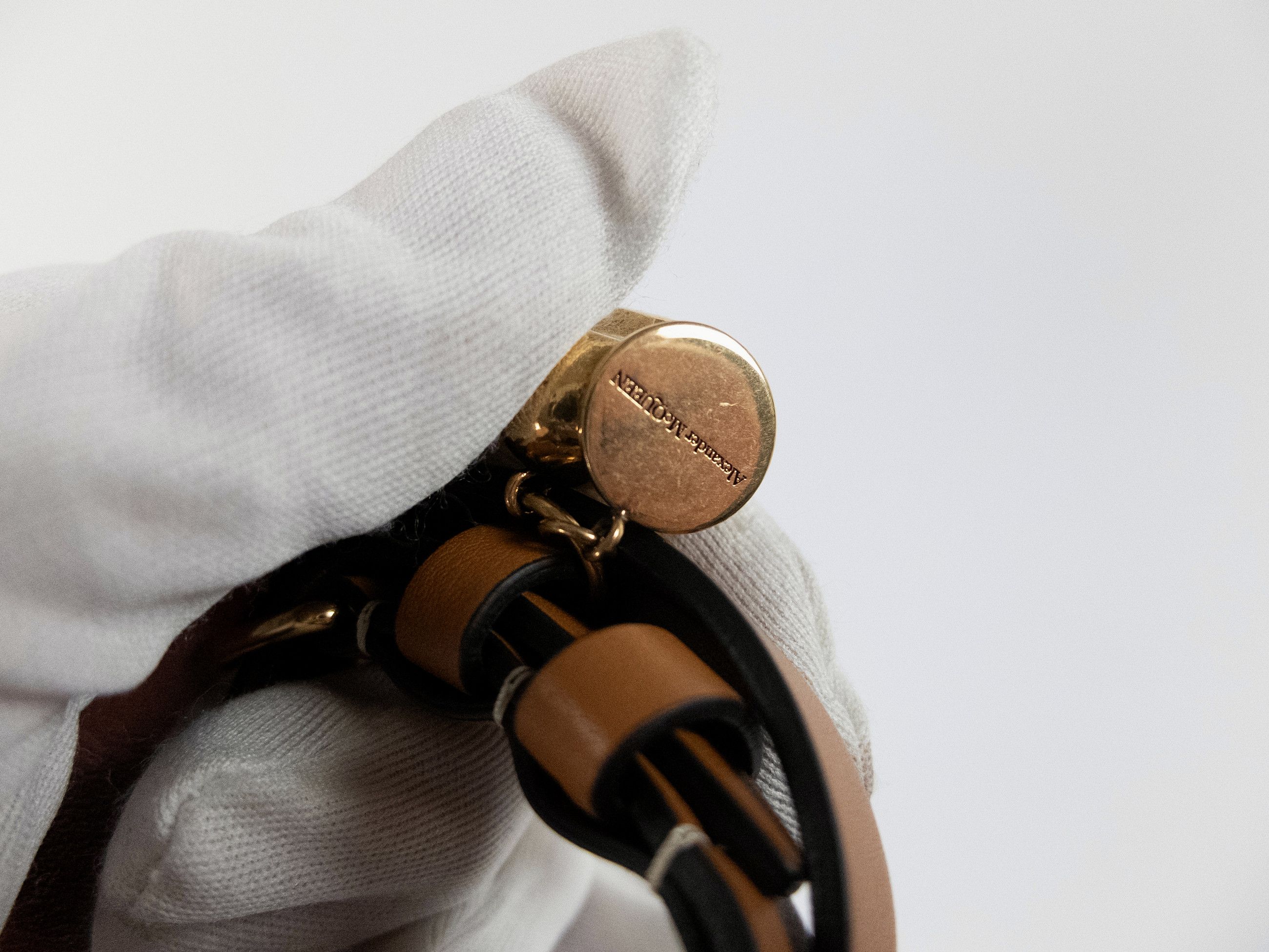 Alexander McQueen ALEXANDER MCQUEEN brown double wrap leather skull bracelet q Size ONE SIZE - 4 Thumbnail