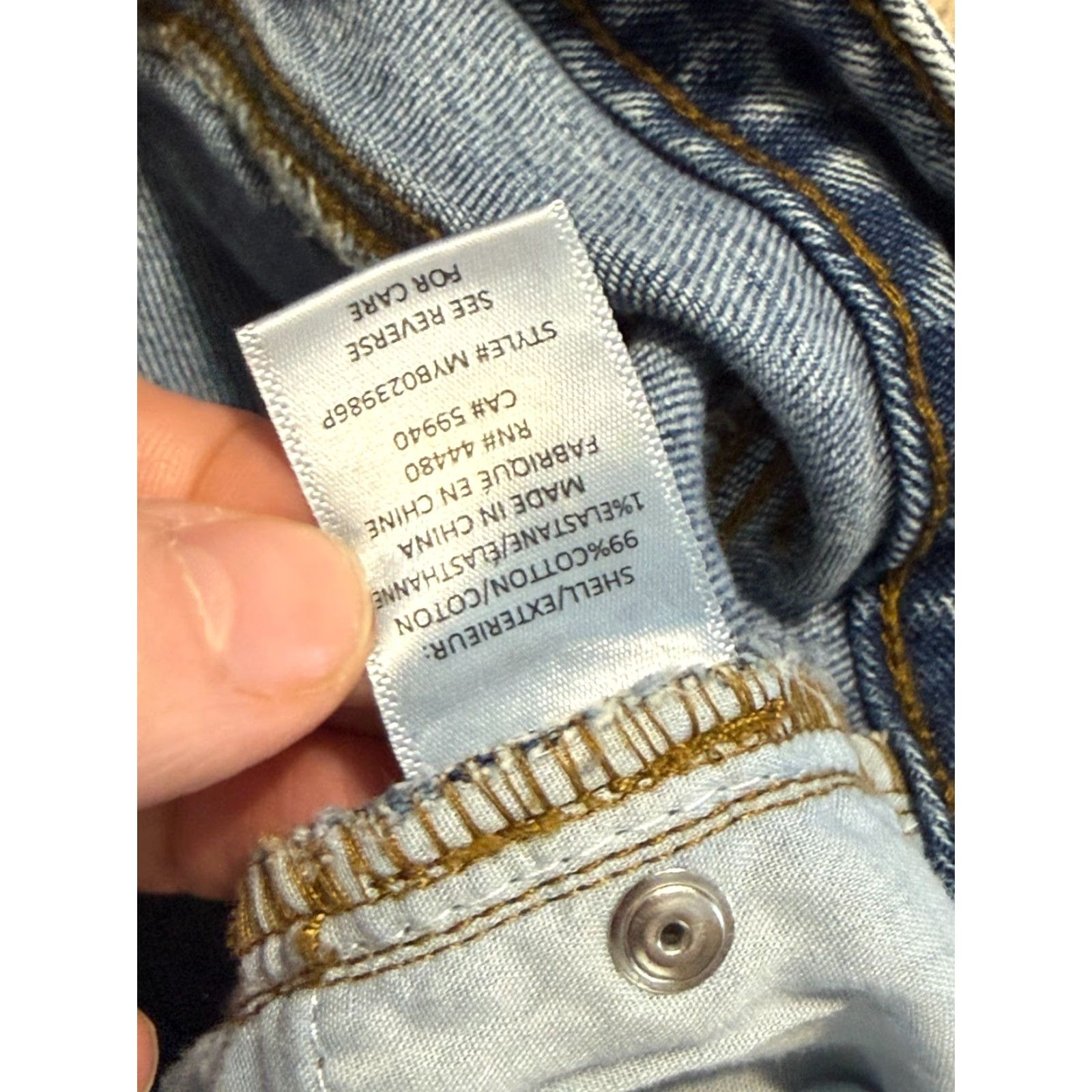 Vintage Tinseltown Jeans Women's 3/26 Blue Denim Skinny Frayed Hem Jeans Zip, 5-Pocket Regular Inseam 26 in Men/Women: Women Size 26" / US 2 / IT 38 - 6 Thumbnail