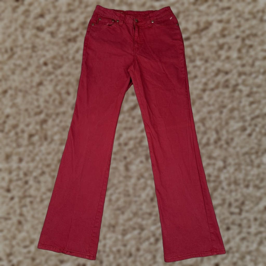 Mu Jeans Womens Jeans Bootcut Red 4 Mid Rise Stretch Denim 31 Inseam 5-Pocket