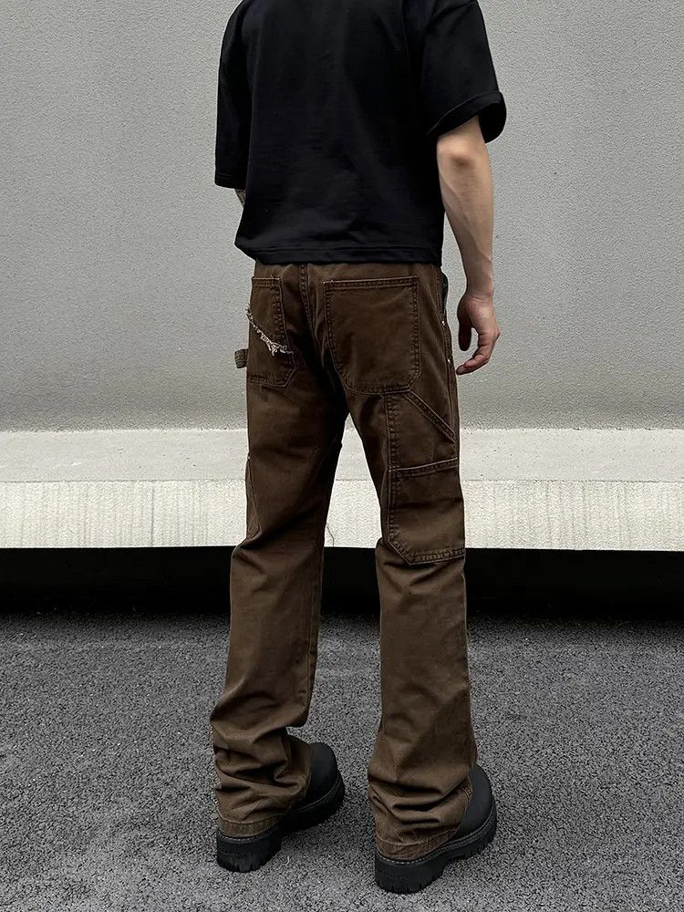 Brown Panel Stacked Denim Jeans