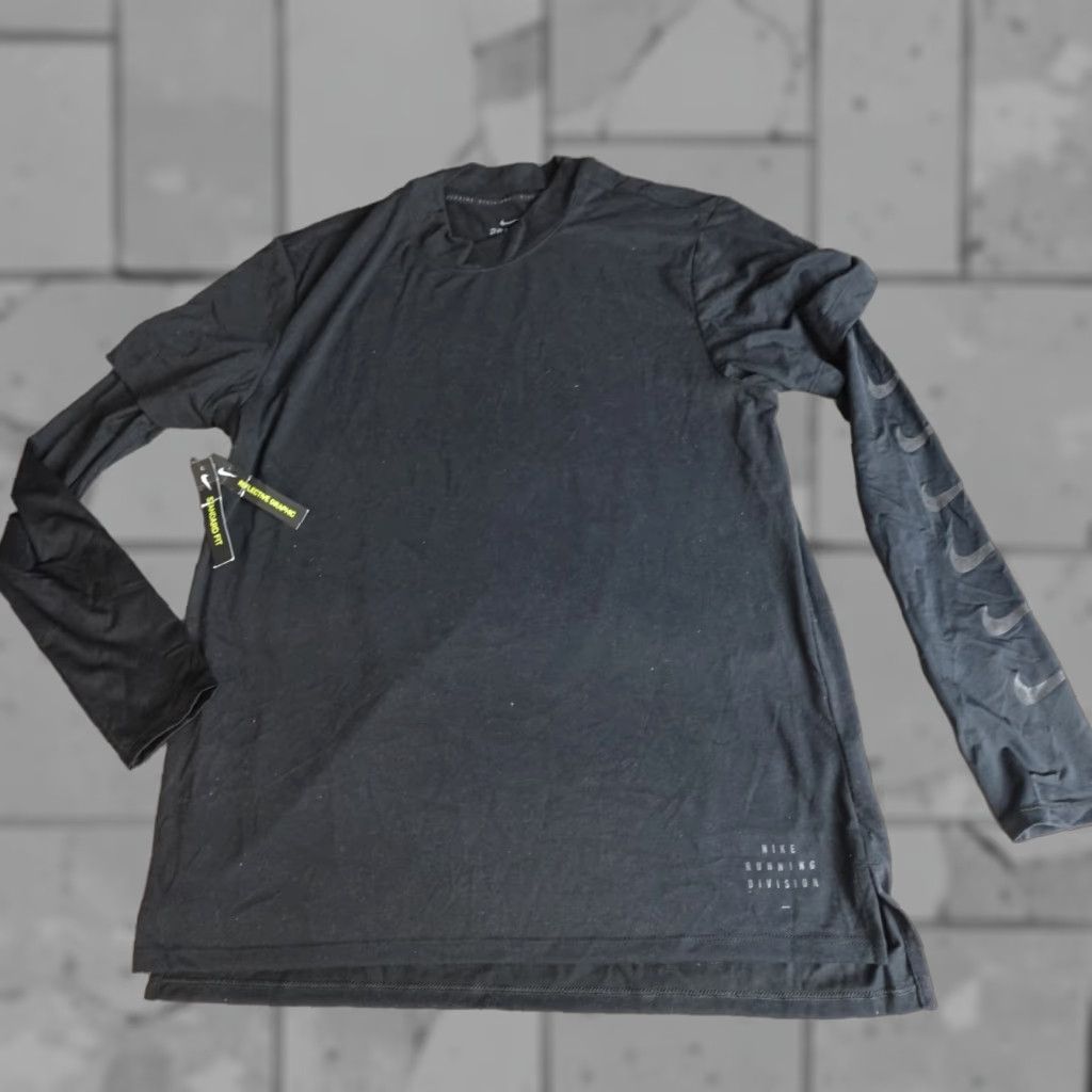 Nike VINTAGE Nike Mens Shirt M Black Long Sleeve Nike Dri-Fit Size US M / EU 48-50 / 2 - 1 Thumbnail