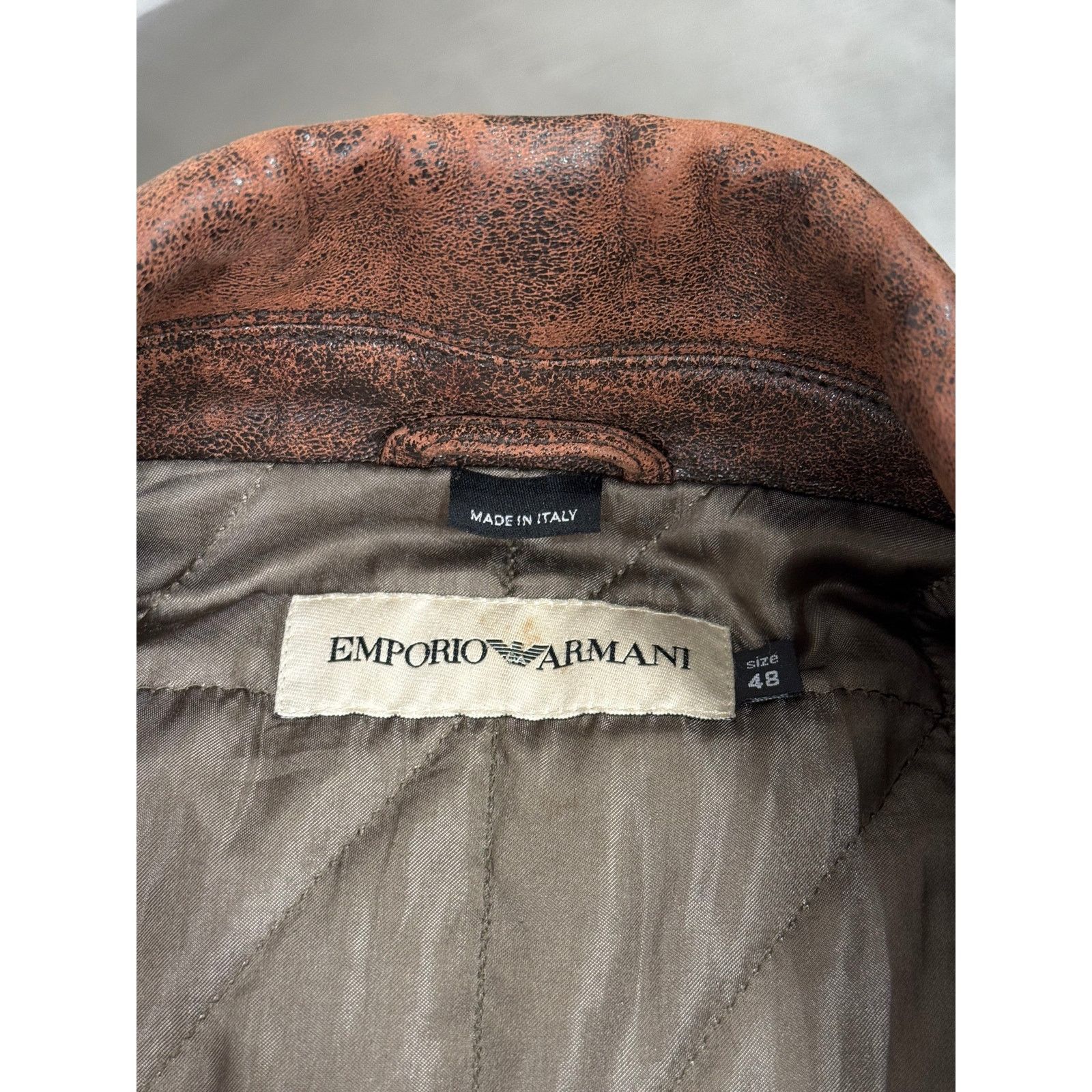 Giorgio Armani 1990s Emporio Armani eroded distressed zipper biker jacket Size XL / US 12-14 / IT 48-50 - 7 Thumbnail