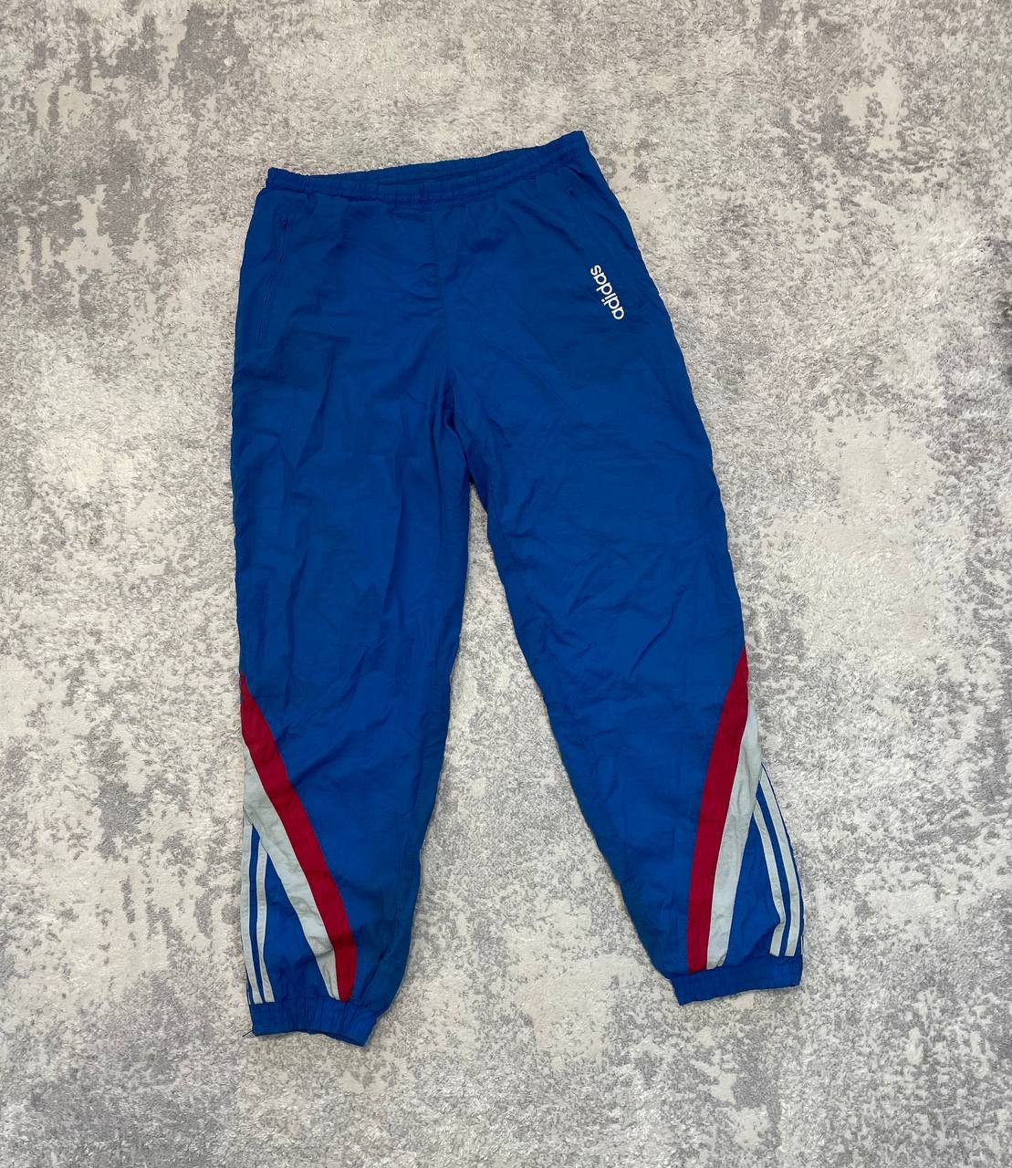 Adidas Men's Adidas Nylon Sweatpants, Blue, Windbreakers 90s Size L Size US 34 / EU 50 - 2 Thumbnail