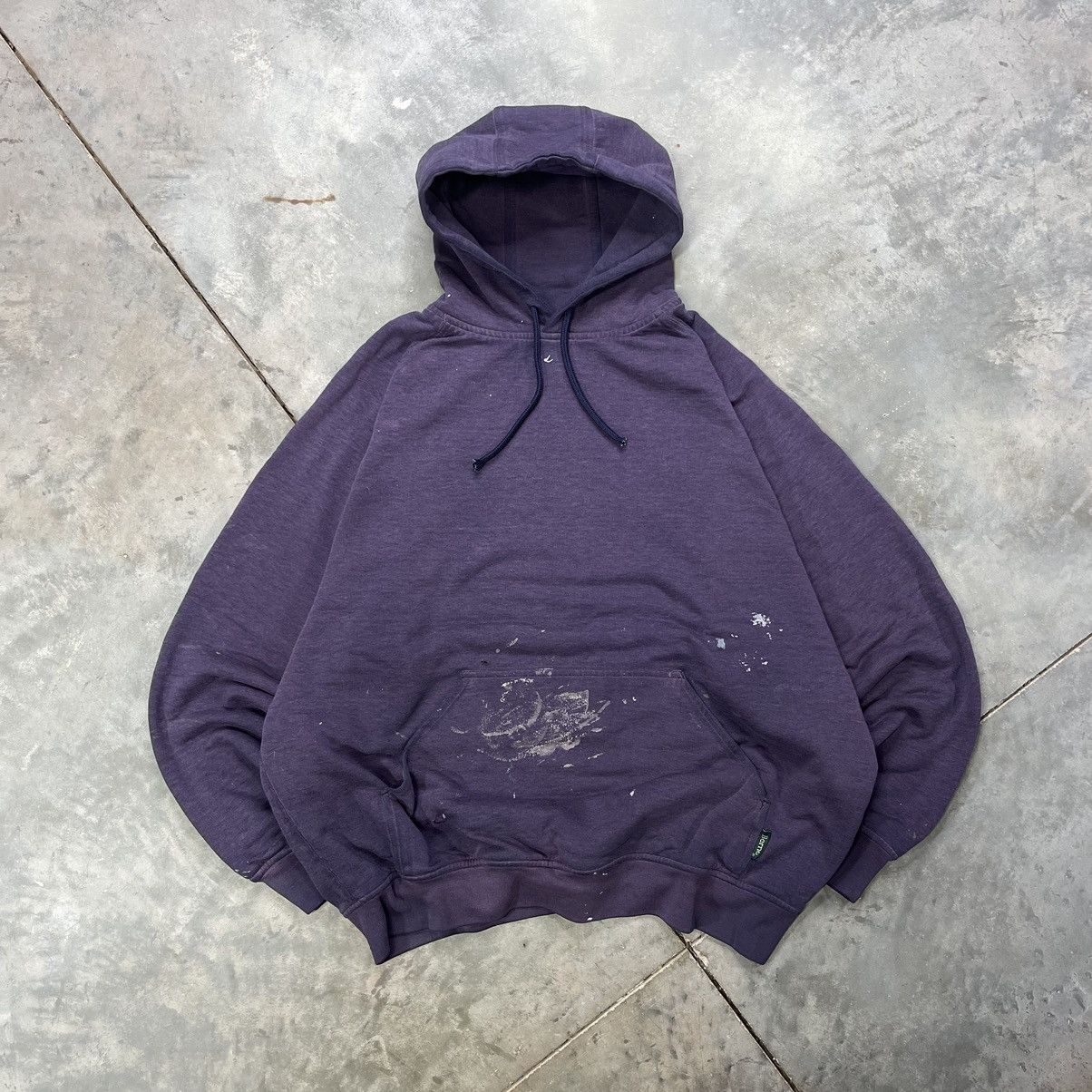 Vintage Vintage Thermal Lined Hoodie Sweatshirt Pullover 90s Faded Size US XXL / EU 58 / 5 - 6 Thumbnail