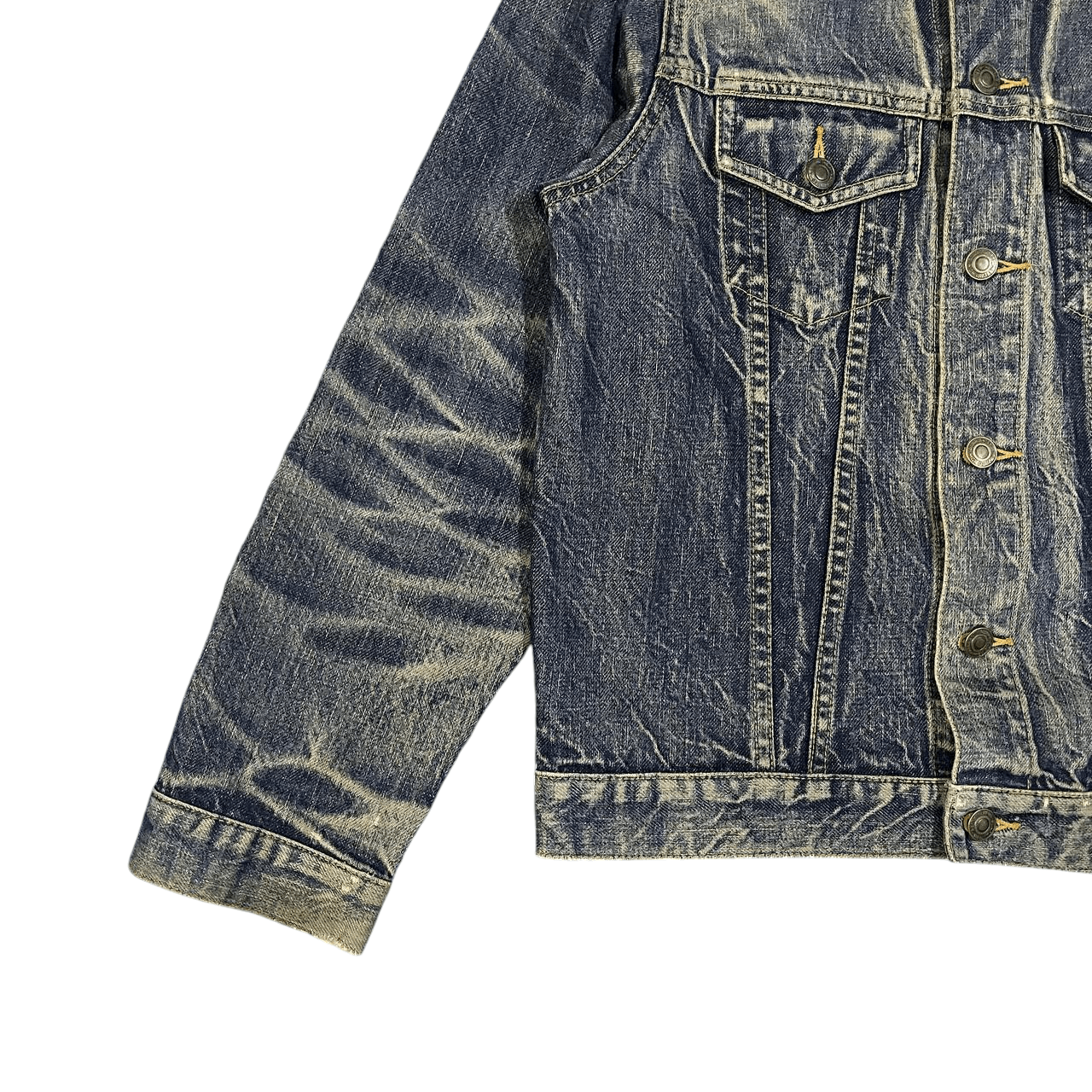 Japanese Brand Vintage PreLina Distressed Denim Jacket Size US L / EU 52-54 / 3 - 3 Thumbnail