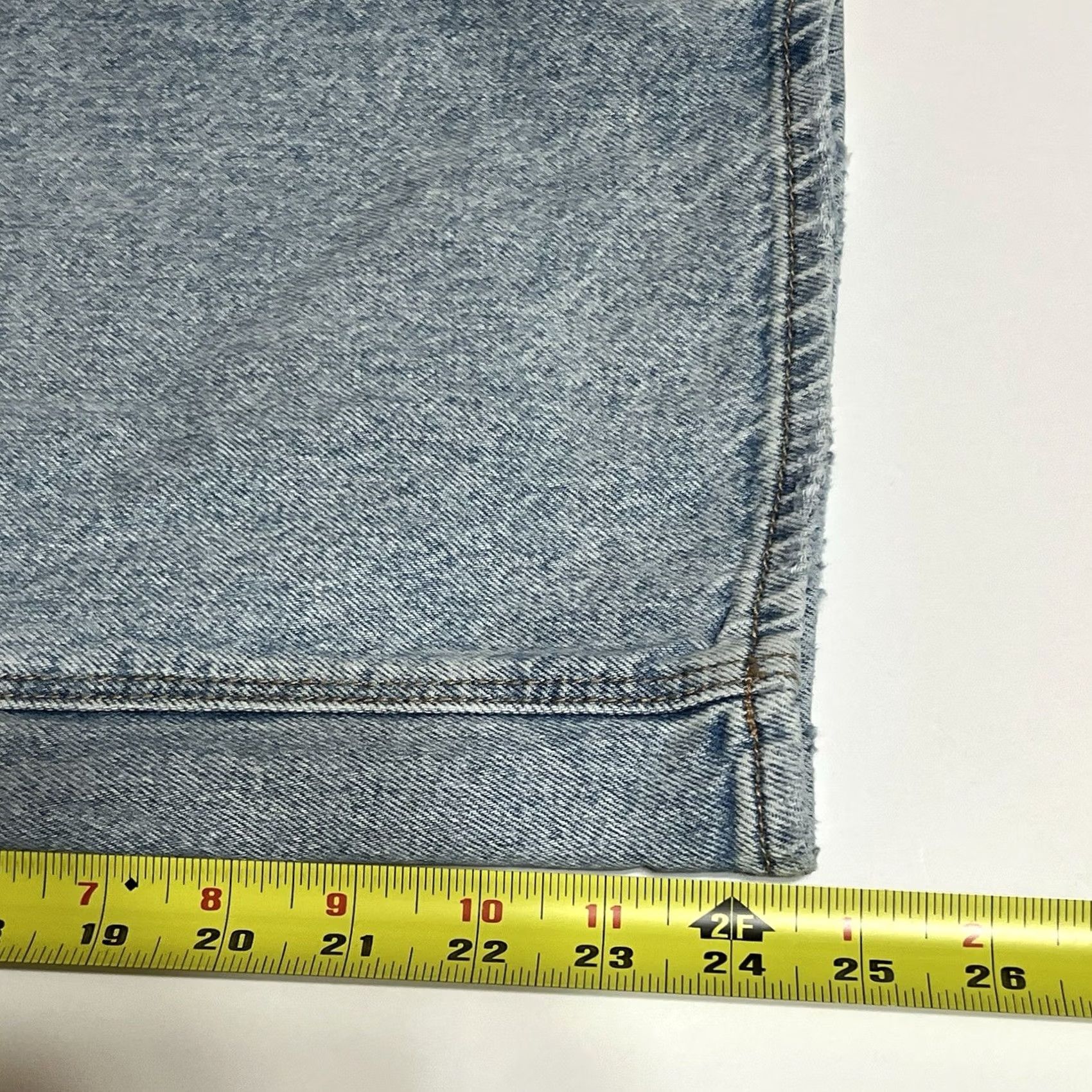 American Eagle Outfitters American Eagle Outfitters Jeans Womens 2 XShort (27x24.5) Blue Wide-Leg Stovepipe Distressed 90s Grunge Hipster Denim Size 26" / US 2 / IT 38 - 6 Thumbnail