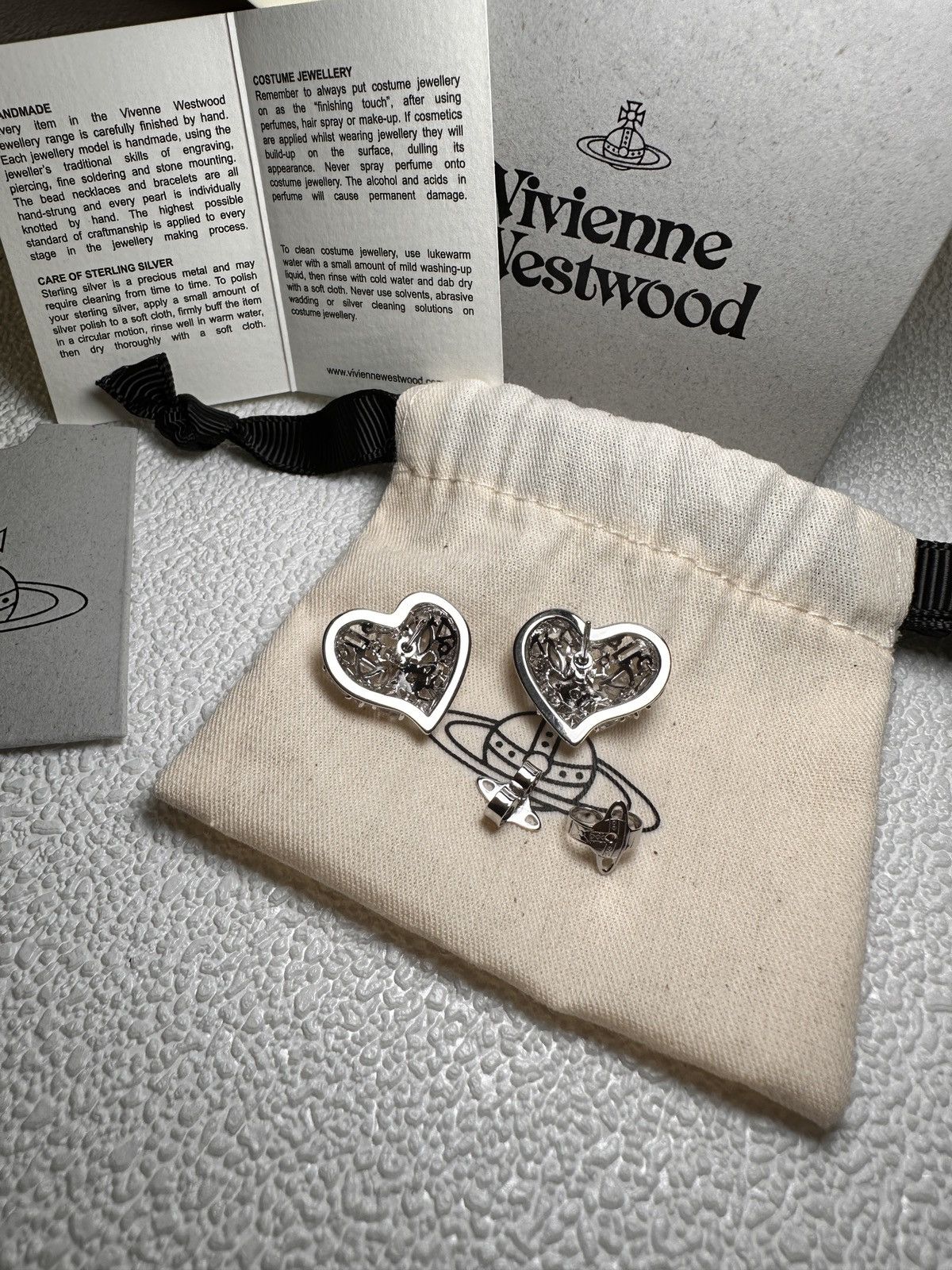 Vivienne Westwood Hypolita Orb Hearts Crystals Earrings