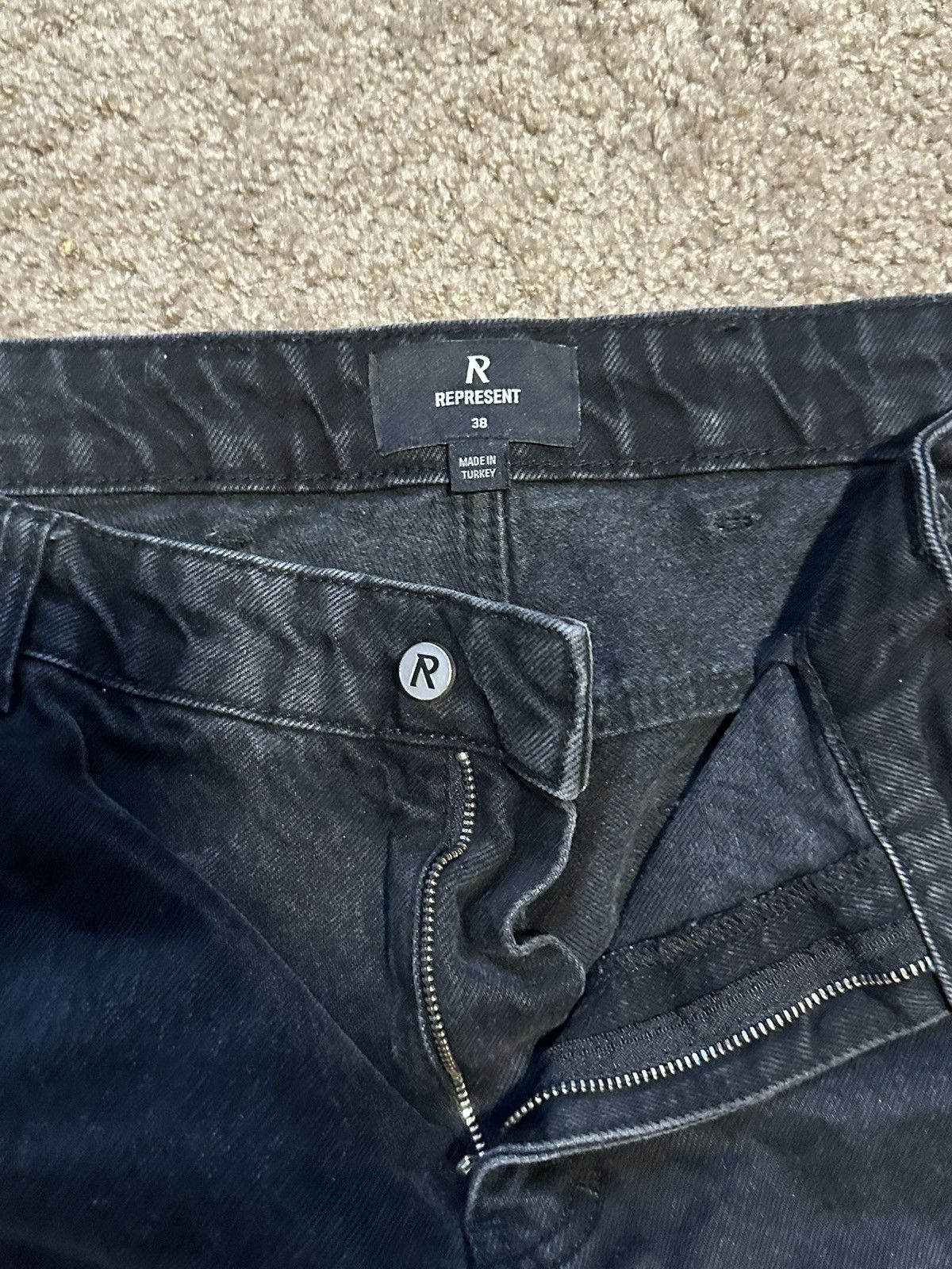 Represent Clo. Represent R2 Stepped Hem Denim - Off Black - 38 / Off Black Size US 38 / EU 54 - 2 Thumbnail