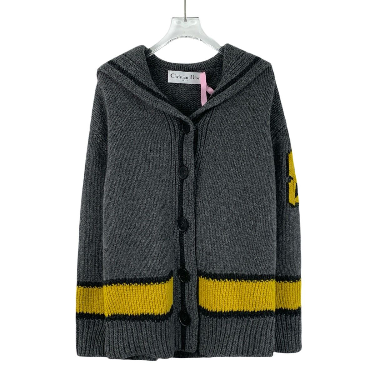 Dior Christian Dior Dark Gray Wool Navy Collar Knit Cardigan Size XXS / US 00 / IT 34 - 1 Thumbnail
