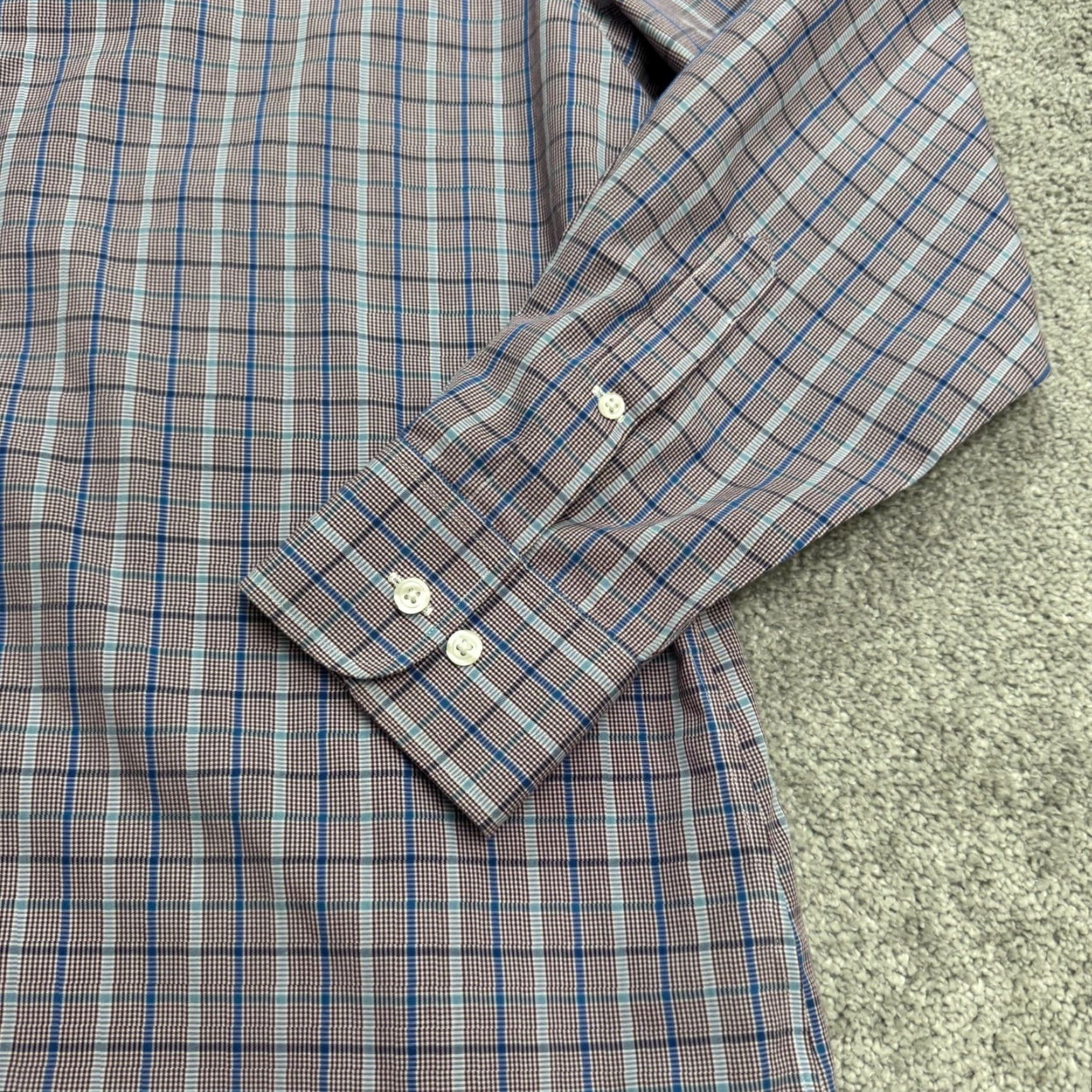 Bonobos Bonobos Shirt Men 17.5 36 Brown Blue Plaid Cotton Slim Dress Shirt Multicolor Long Sleeve Classic Preppy Mens Size US XXL / EU 58 / 5 - 5 Thumbnail