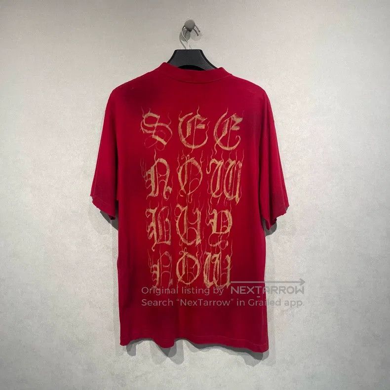 Balenciaga Balenciaga Sanskrit Logo Printed Red Short Sleeve Size US M / EU 48-50 / 2 - 2 Thumbnail