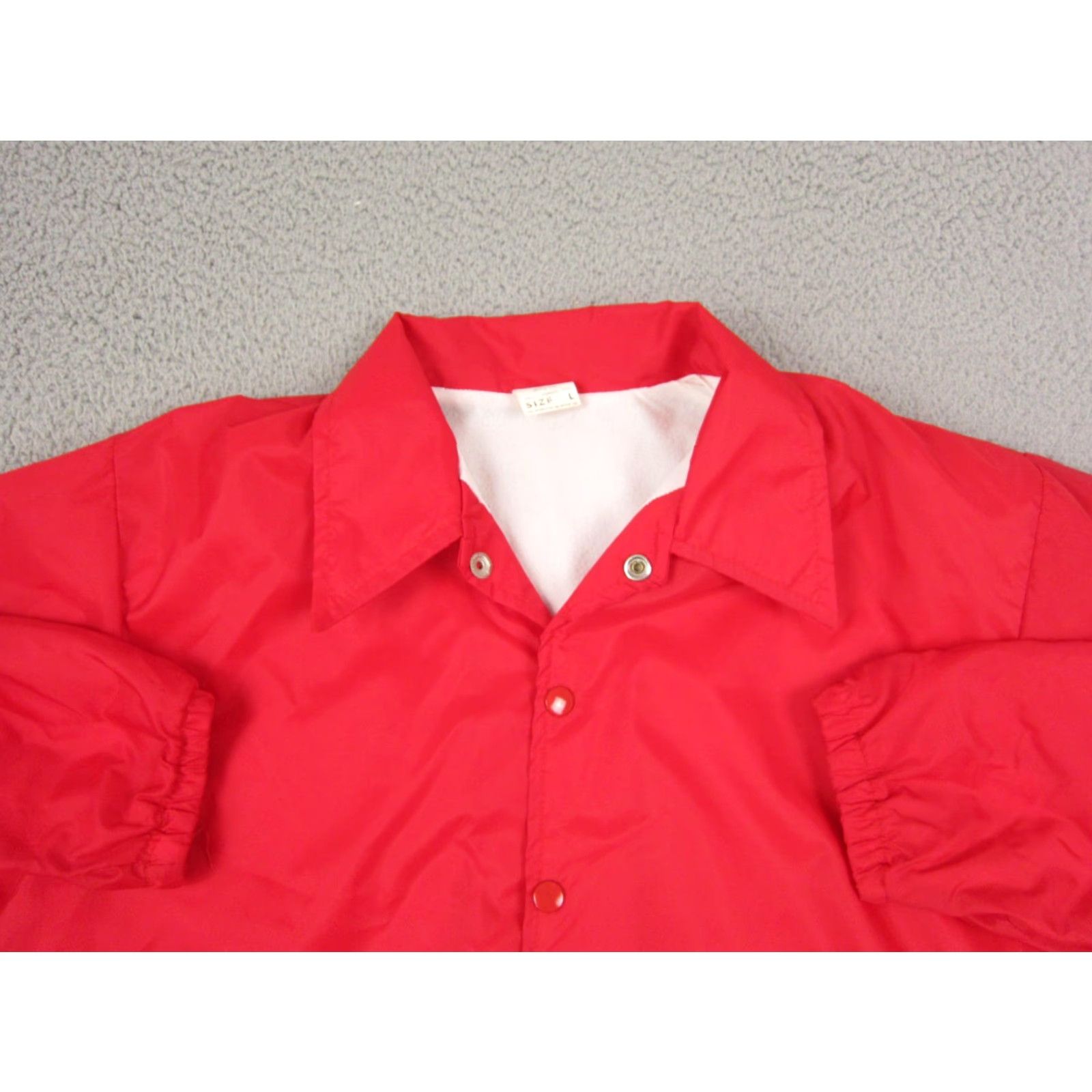 Vintage VINTAGE Powers Jacket Mens L Red Windbreaker Snap Button USA 90s Logo Quilted Lined Workwear Casual Jacket Size US L / EU 52-54 / 3 - 2 Thumbnail