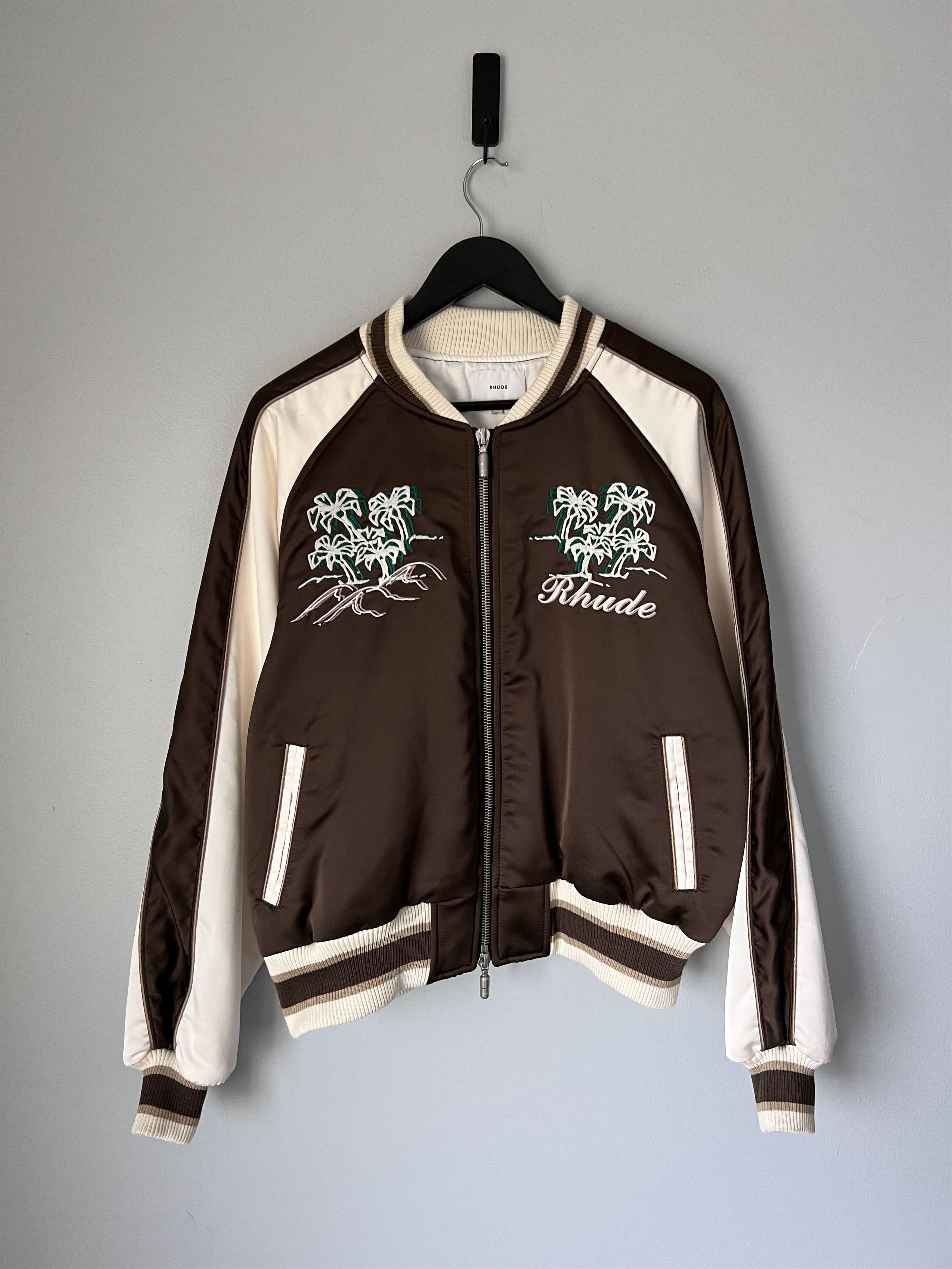 Rhude Rhude Crepe Satin Souvenir Jacket in Brown Size US M / EU 48-50 / 2 - 1 Thumbnail