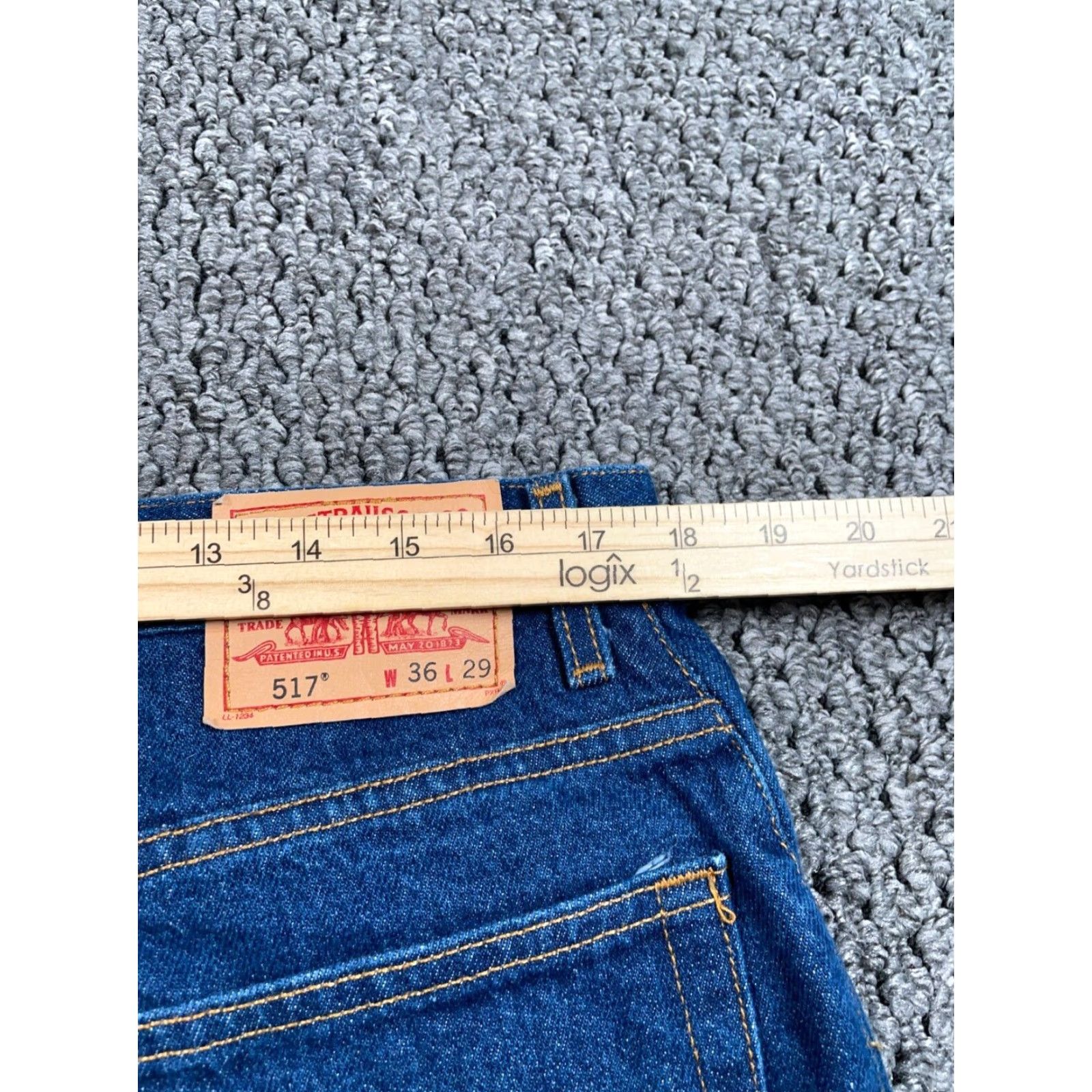 Levi's VINTAGE Levi's Jeans Bootcut Men 36 x 29 Blue Denim 517 Distressed? No Distress Grunge Retro Classic 90s-2000s Mens Jeans Size US 36 / EU 52 - 6 Thumbnail