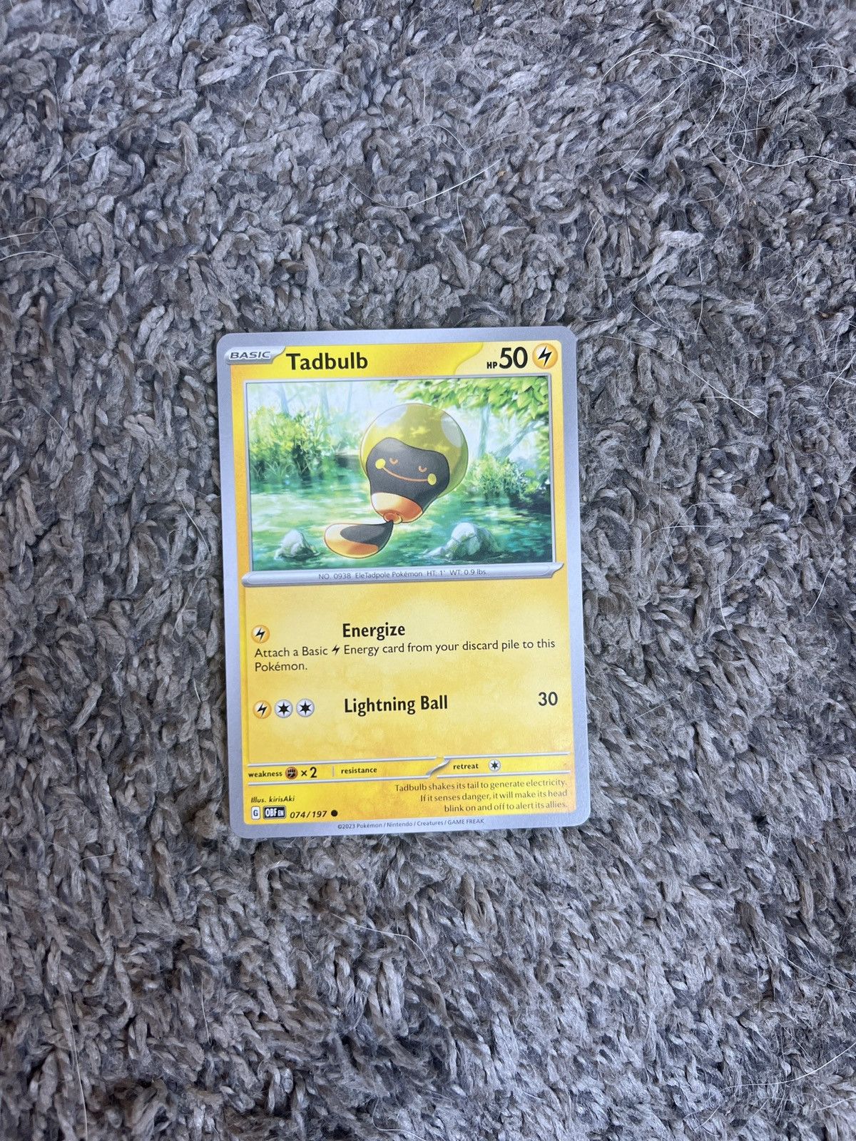 Pokemon 2023 Pokémon Tadbulb Basic Card Size ONE SIZE - 1 Thumbnail