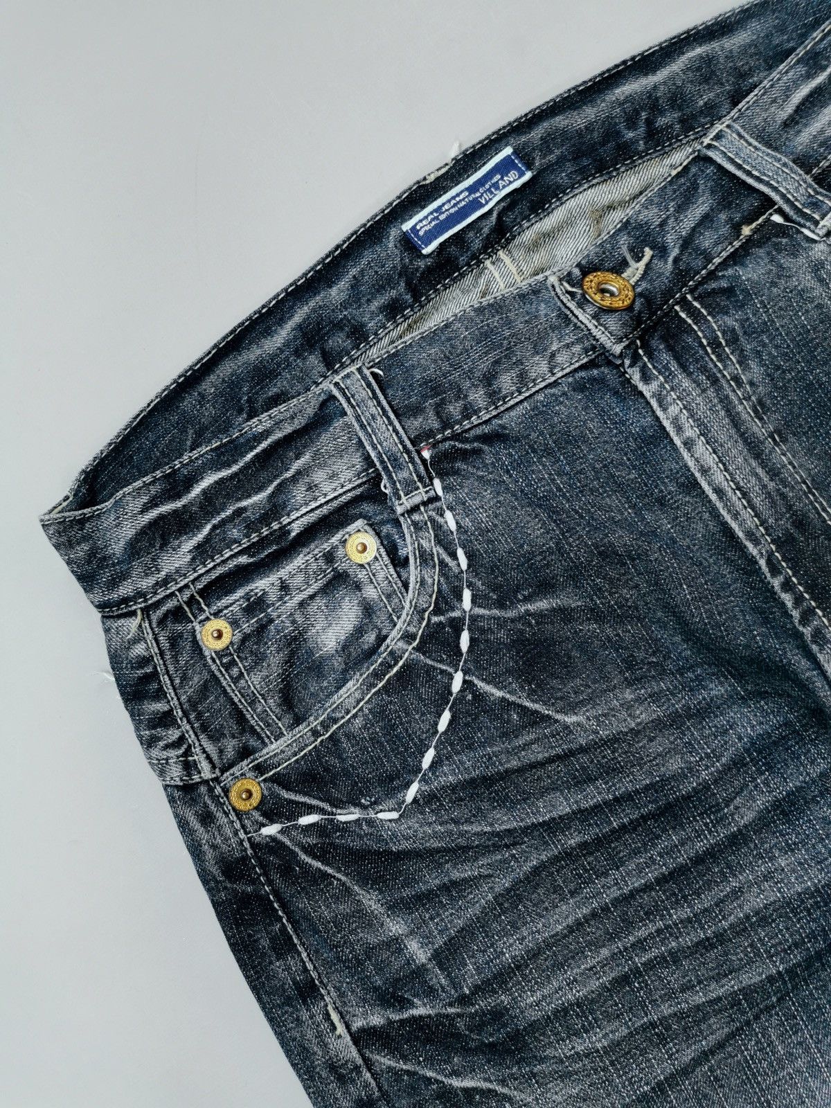 Le Grande Bleu (L.G.B.) Villand Whiskering w/studded Pocket Denim Jeans Size US 32 / EU 48 - 6 Thumbnail
