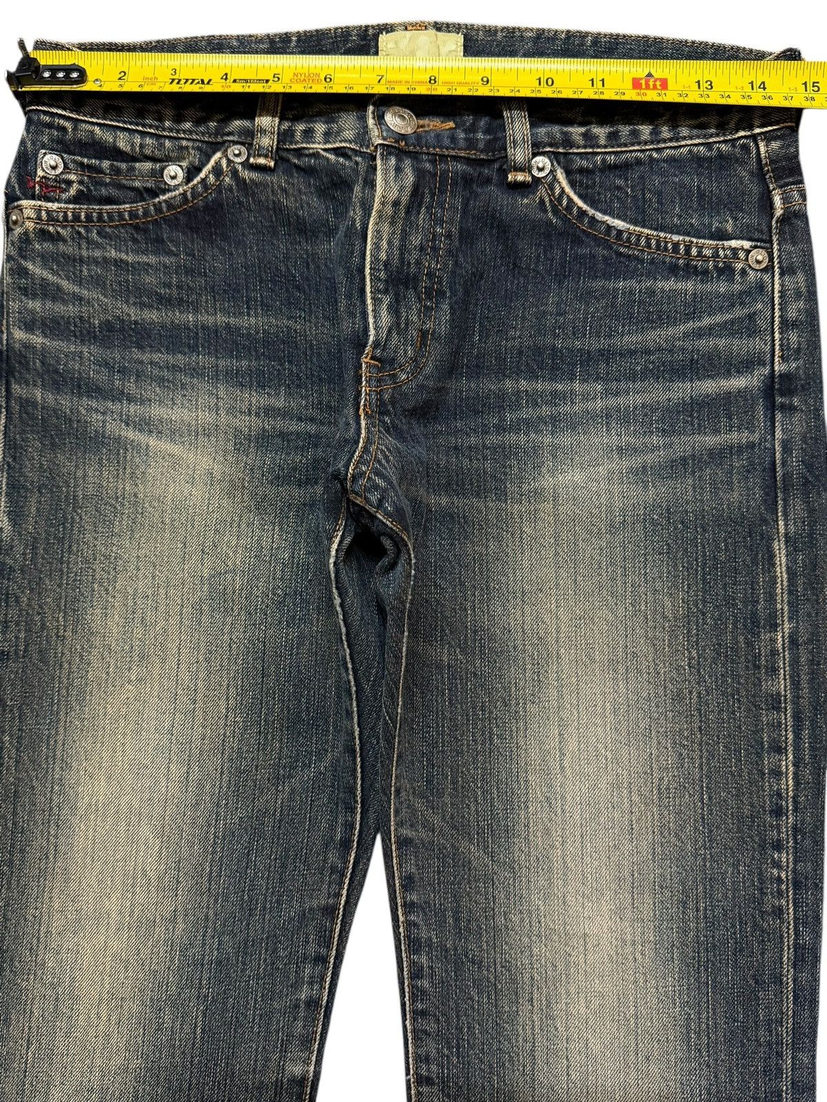 Edwin Vintage 90 Edwin 505 Blue Faded Wash Wide Leg Flare Jeans Size 28" / US 6 / IT 42 - 10 Thumbnail