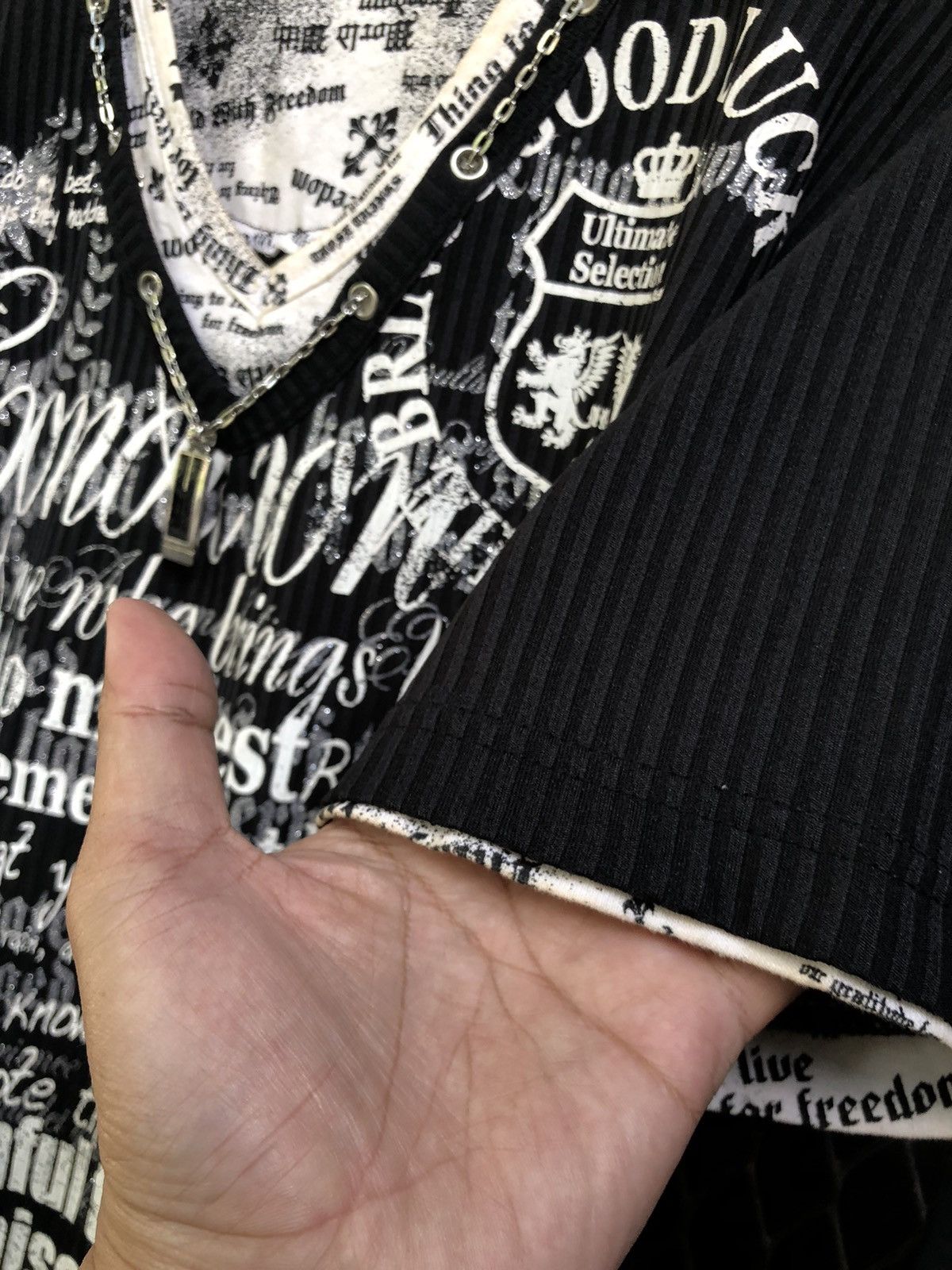 If Six Was Nine × Japanese Brand × Le Grande Bleu (L.G.B.) JAPANESE COLLINS POEM SHIRT PUNK STYLE Size US L / EU 52-54 / 3 - 6 Thumbnail