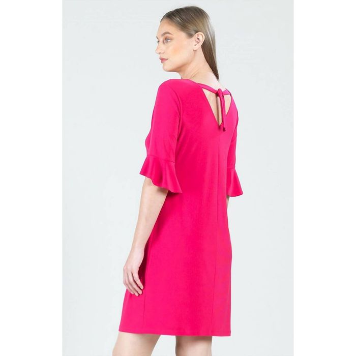 Designer CLARA SUNWOO Tulip Cuff Back Tie Dress In Hot Pink | Grailed