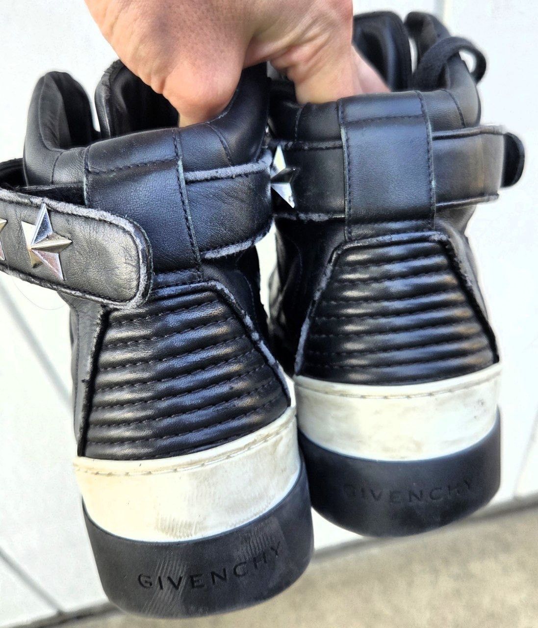 Givenchy Givenchy Tyson Star High Top Black Leather Sneakers Size US 8 / EU 41 - 5 Thumbnail