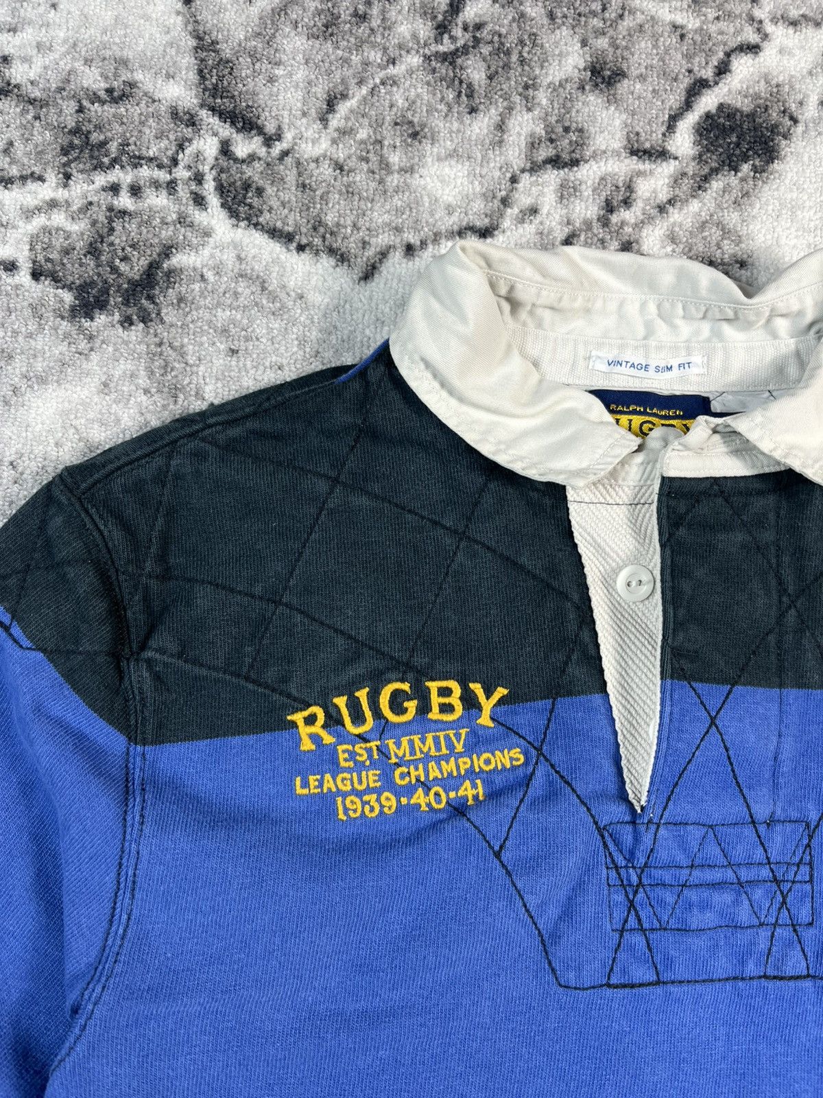 Polo Ralph Lauren Ralph Lauren Rugby Stripe Shirt Patch Logo Blue | Grailed