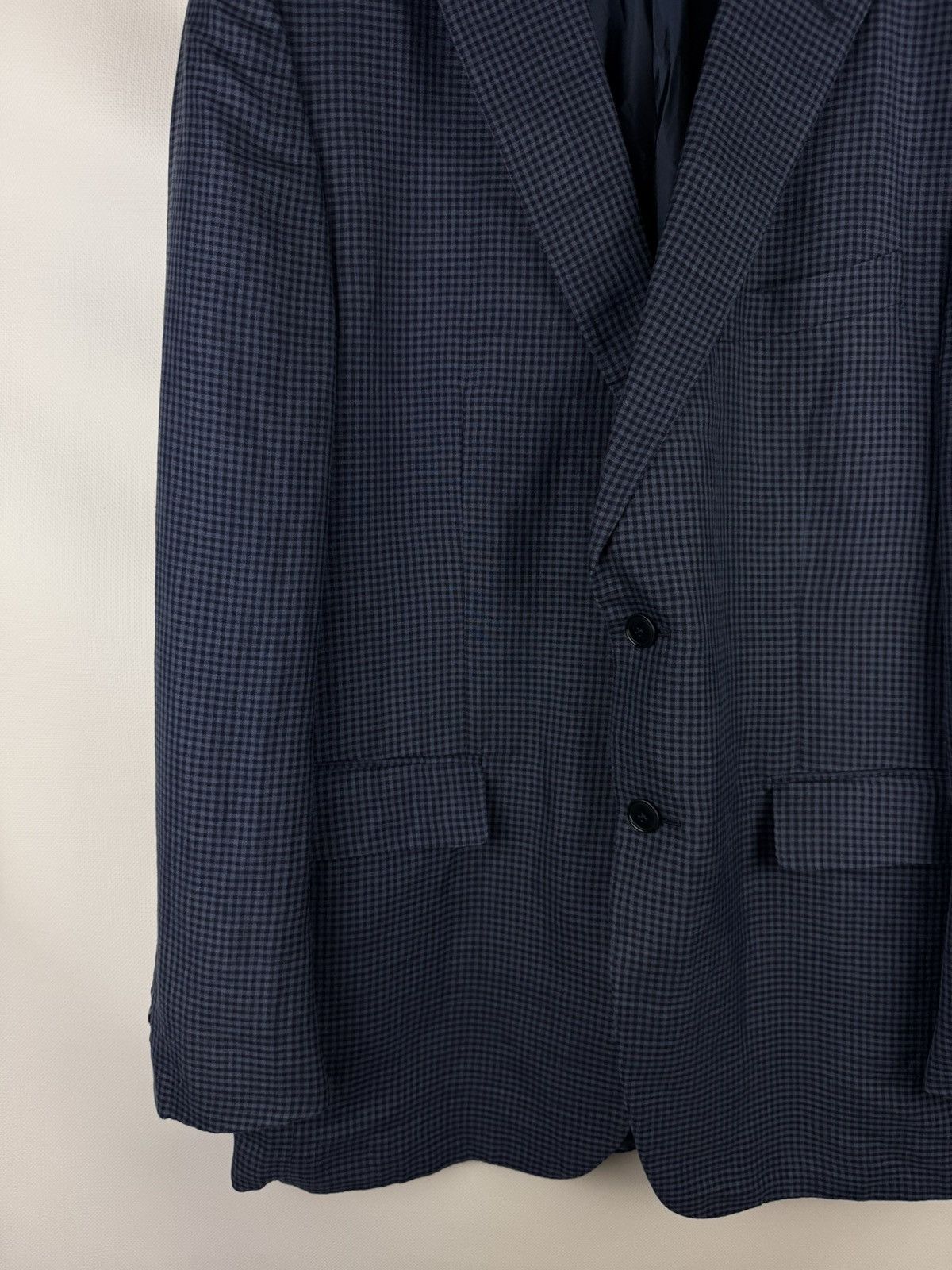 Ermenegildo Zegna Ermenegildo Zegna Duo Wool Silk Linen Checked Blazer Jacket Size 46R - 5 Thumbnail