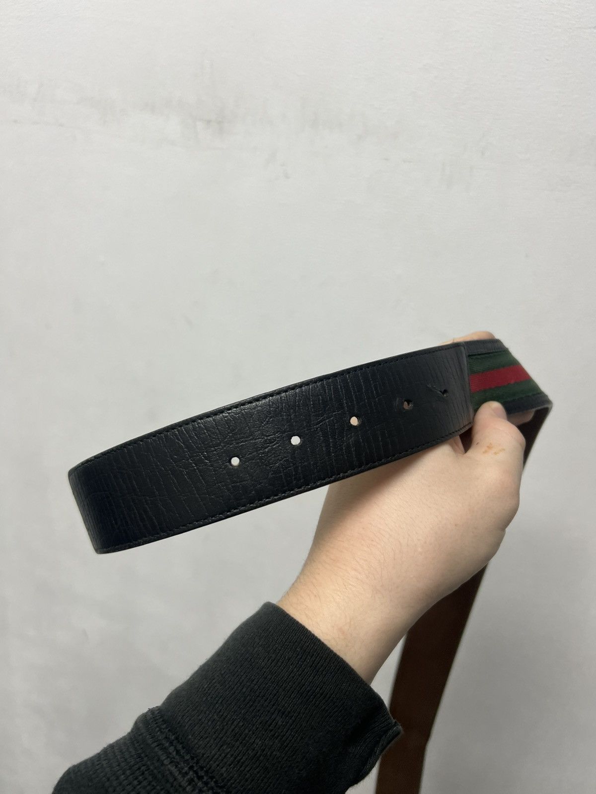 Gucci Gucci Belt Big Logo GG Green Red Size ONE SIZE - 9 Thumbnail