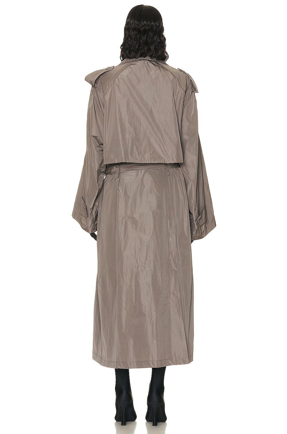 Balenciaga o1bcso1str1124 Packable Trench Coat in Dark Grey Size XS / US 0-2 / IT 36-38 - 4 Thumbnail