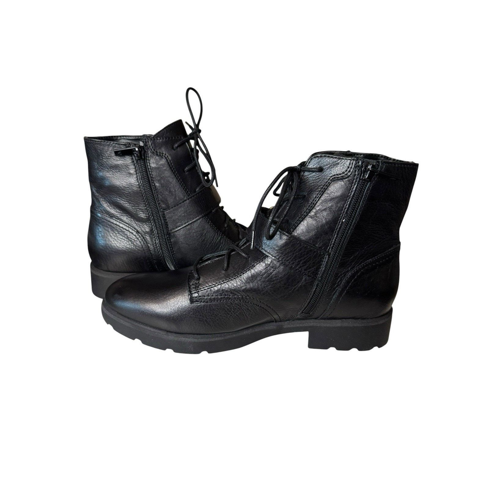 Vionic Vionic NEW Women's Black Leather Catina Combat Boots Size 9 Size US 9 / IT 39 - 6 Thumbnail