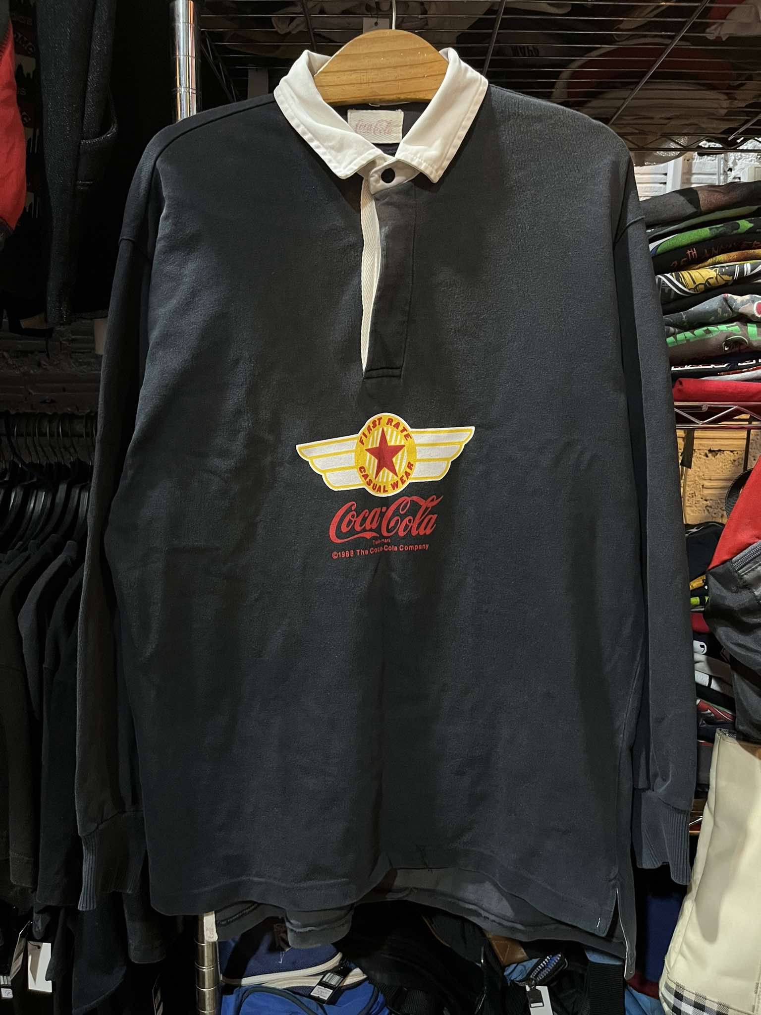 Vintage Coca-Cola First Rate Casual Wear Rugby Shirt 1988s | Grailed
