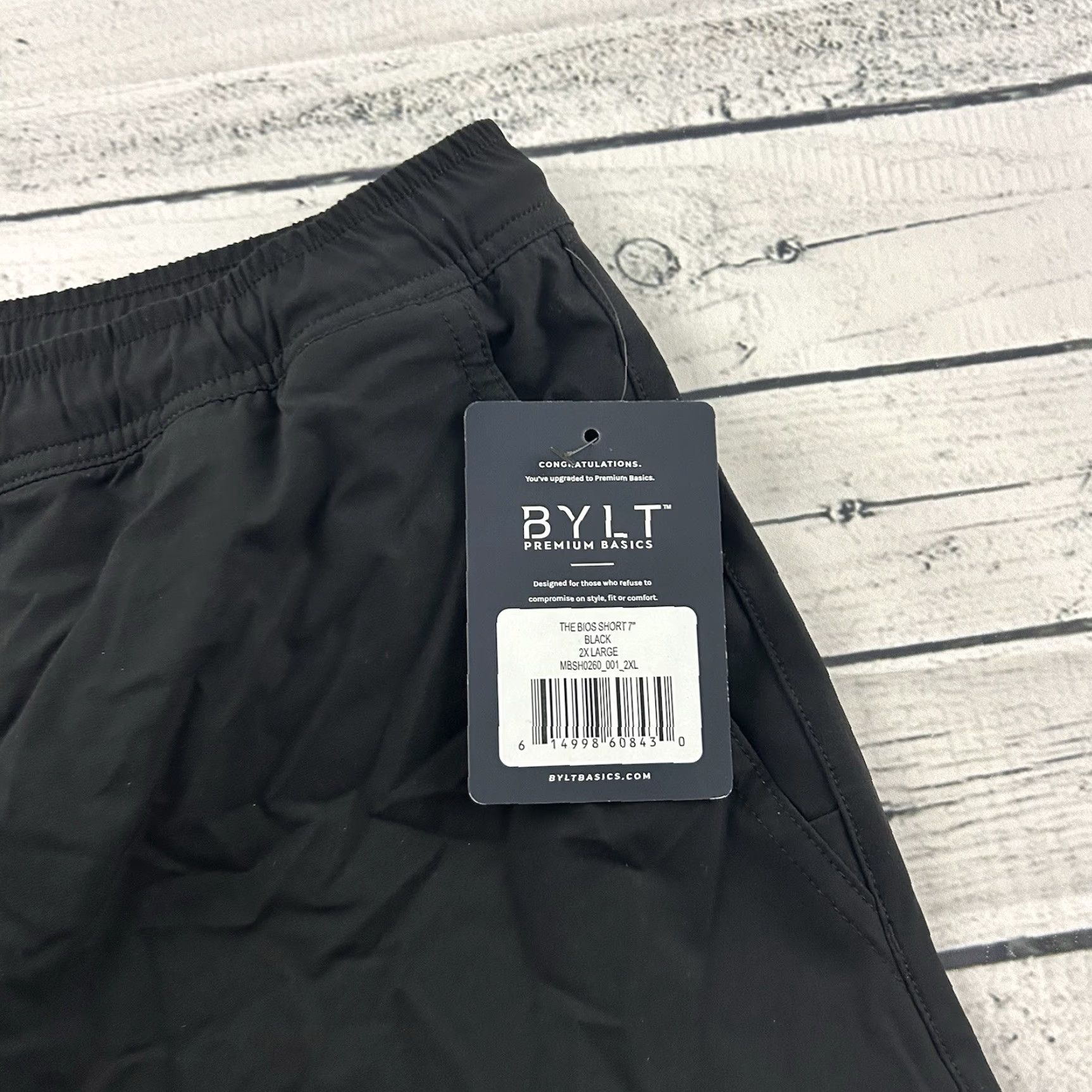 Vintage BYLT The Bios Short 7" 2XL Black Men’s Button-Up Activewear Shorts Size US 39 - 2 Thumbnail