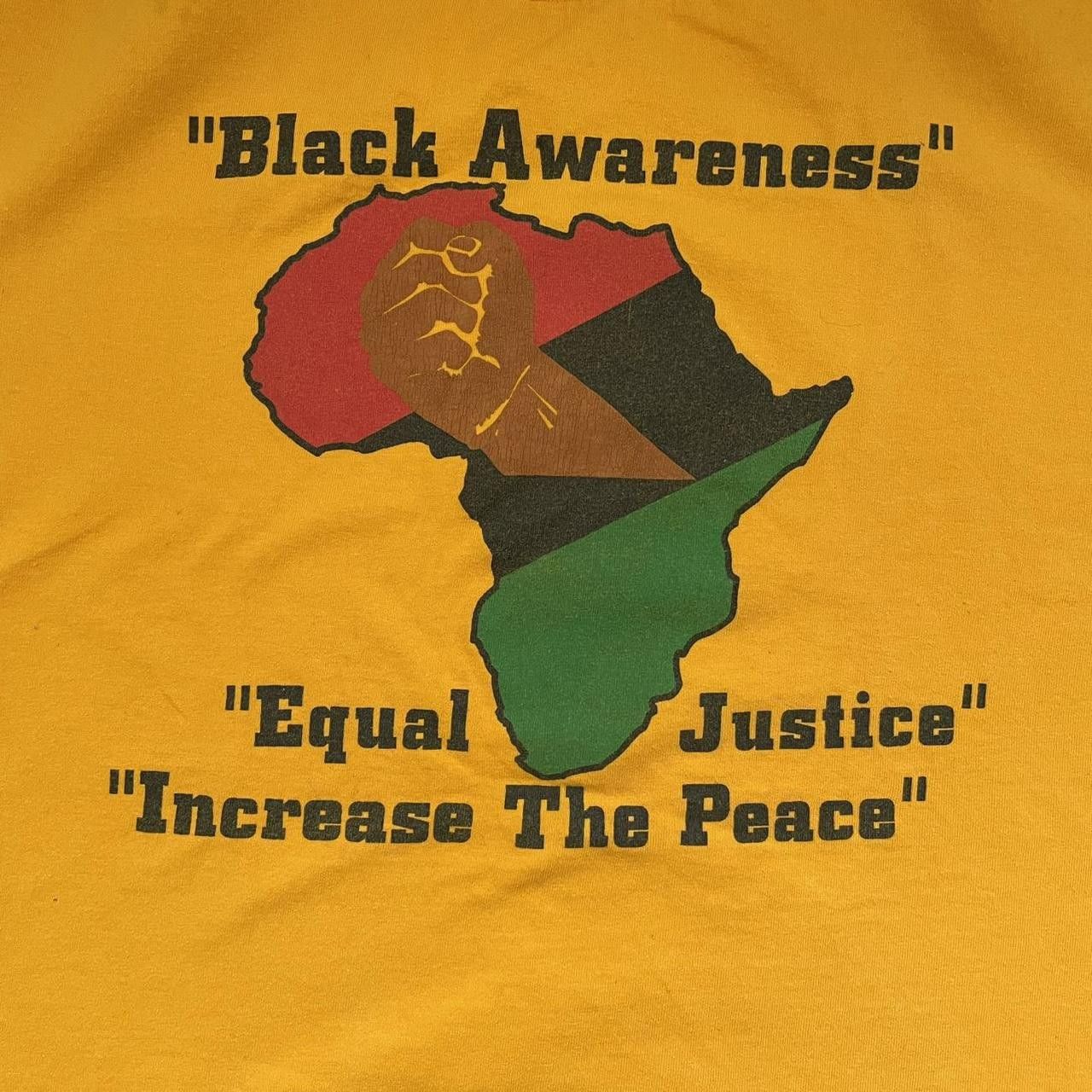 Band Tees × Vintage Vintage 90's "Black Awareness" "Equal Justice" Graphic Tee Size US XL / EU 56 / 4 - 2 Thumbnail