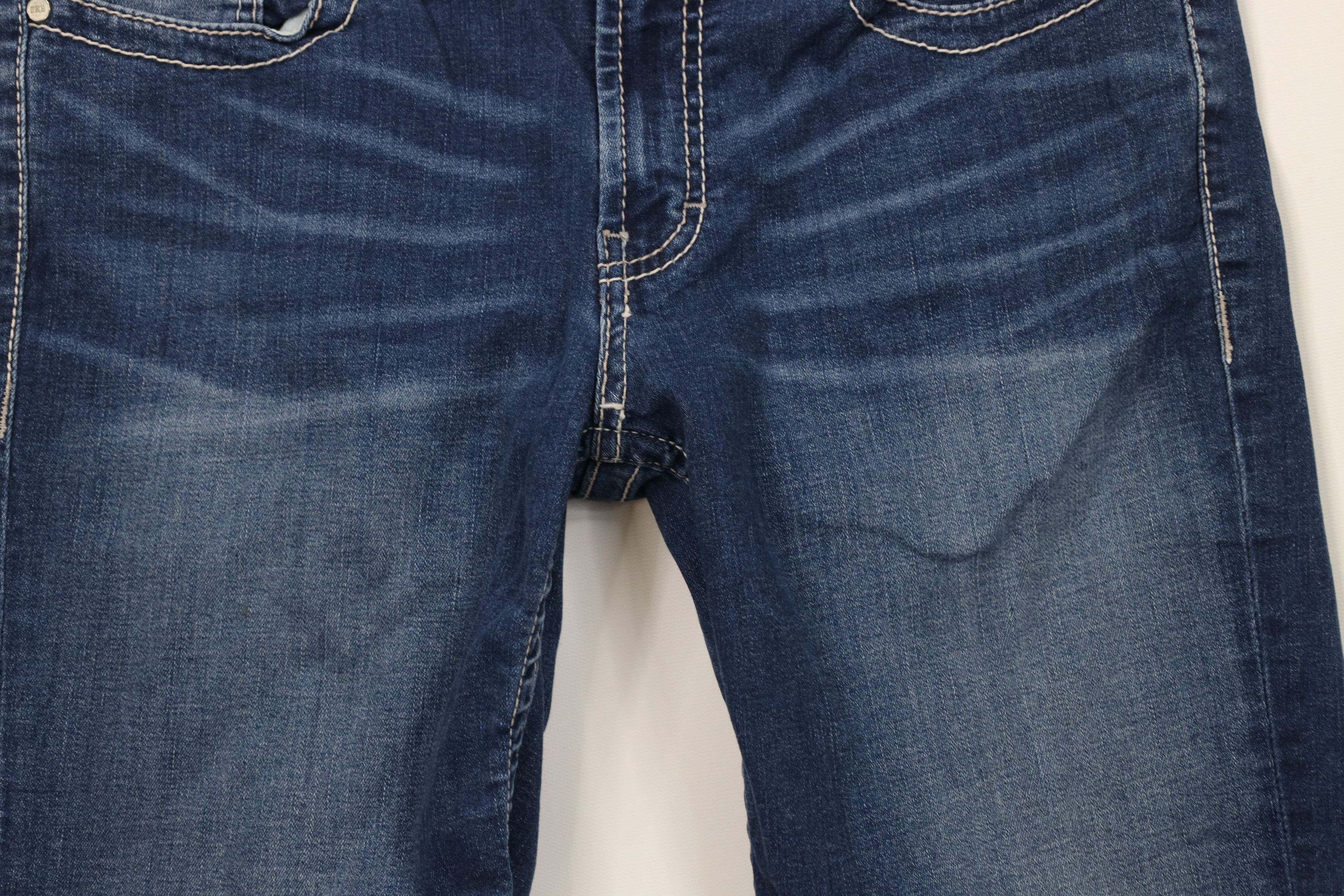 Vintage Buckle BKE Off Thick Stitch Stretch Denim Jean Shorts Blue Size 31" - 3 Thumbnail