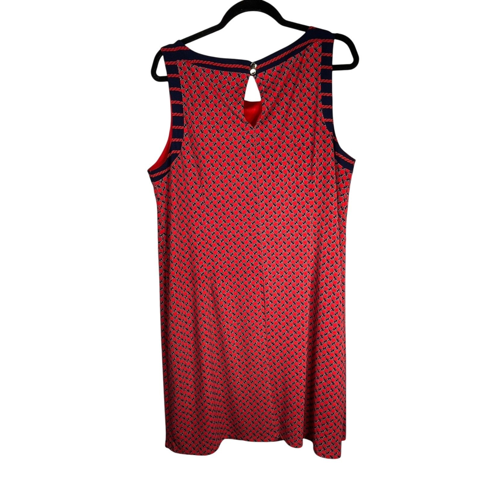 Ann Taylor Ann Taylor Nautical Red Tunic Shift Sleeveless Dress Midi Size XL / US 12-14 / IT 48-50 - 3 Thumbnail