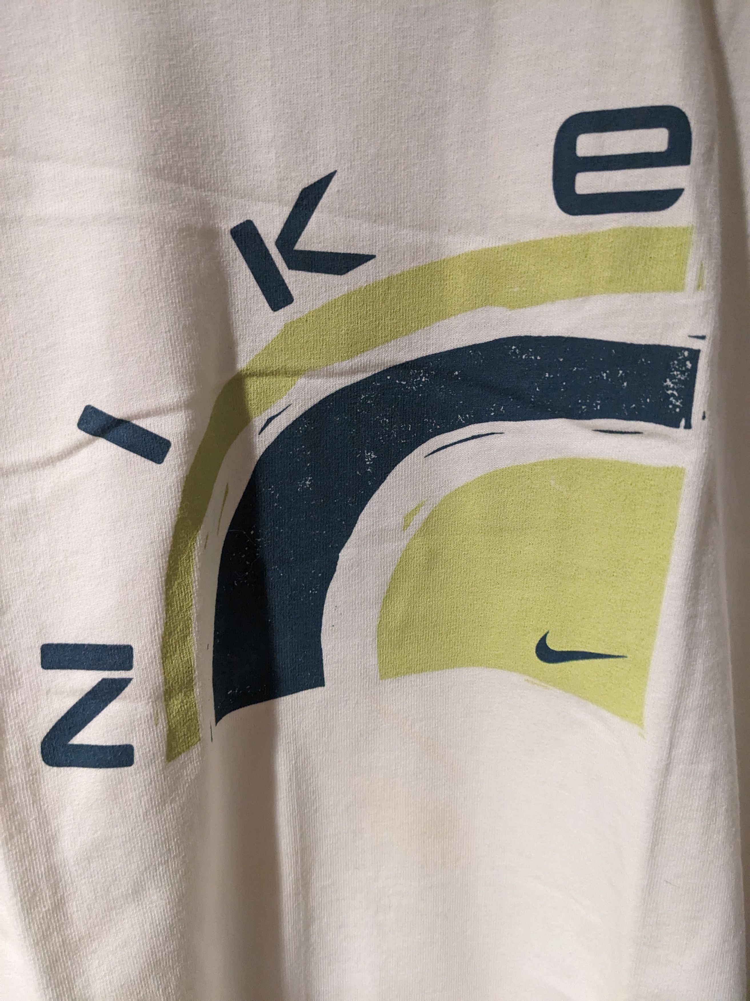 Nike × Vintage Vintage 90s Nike Arch Swoosh White Large T-Shirt Size US L / EU 52-54 / 3 - 2 Thumbnail